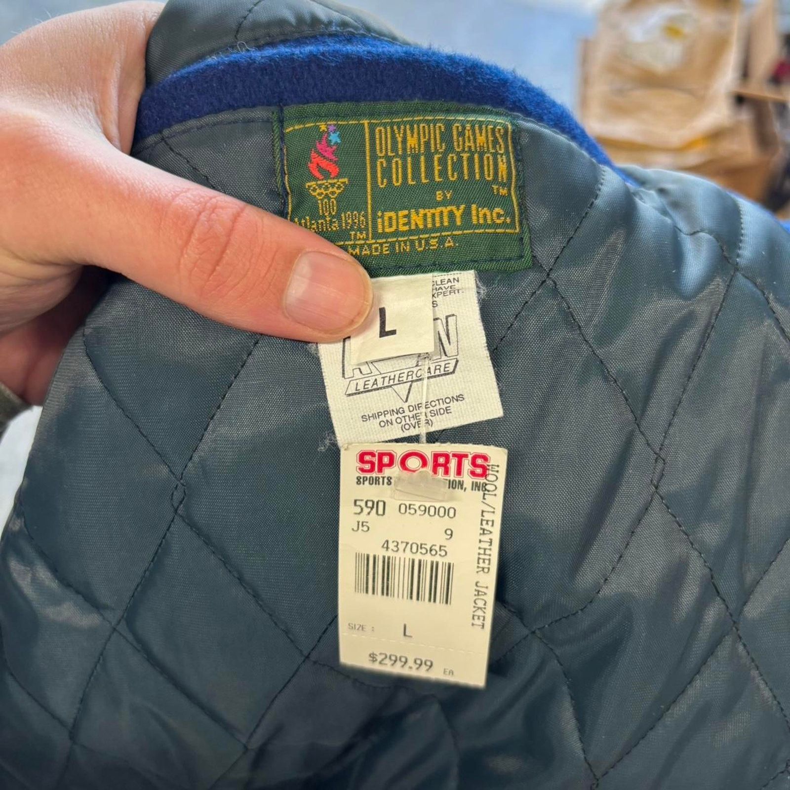 Nike × USA Olympics × Vintage 90s Olympics Wool Varsity Jacket Size US L / EU 52-54 / 3 - 3 Thumbnail
