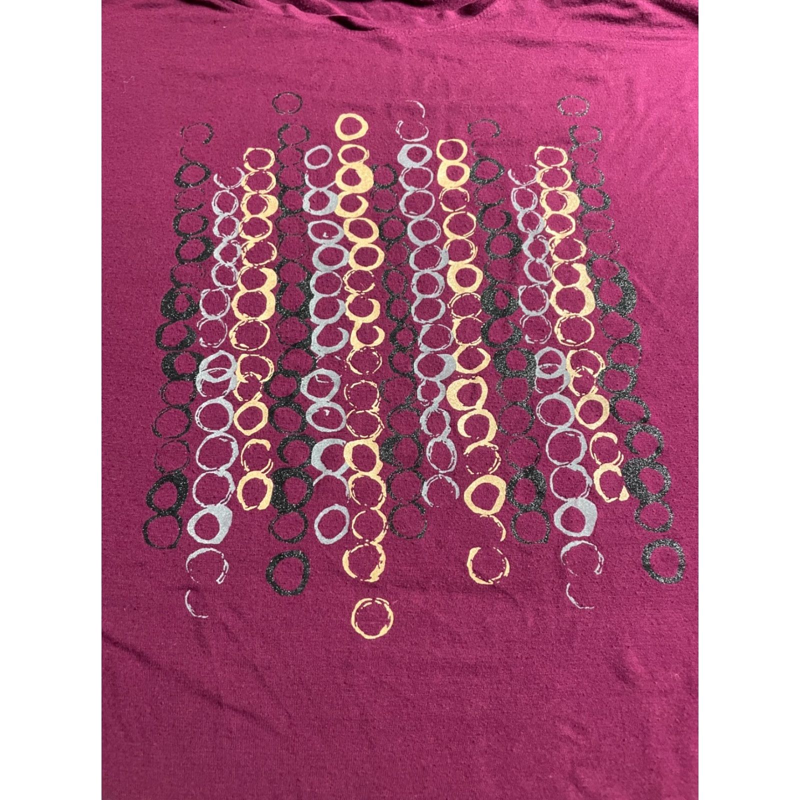 Apt. 9 APT.9 T-Shirt Women's Size S Burgundy Short Sleeve Round Neck Sparkled Geometric Size S / US 4 / IT 40 - 5 Thumbnail