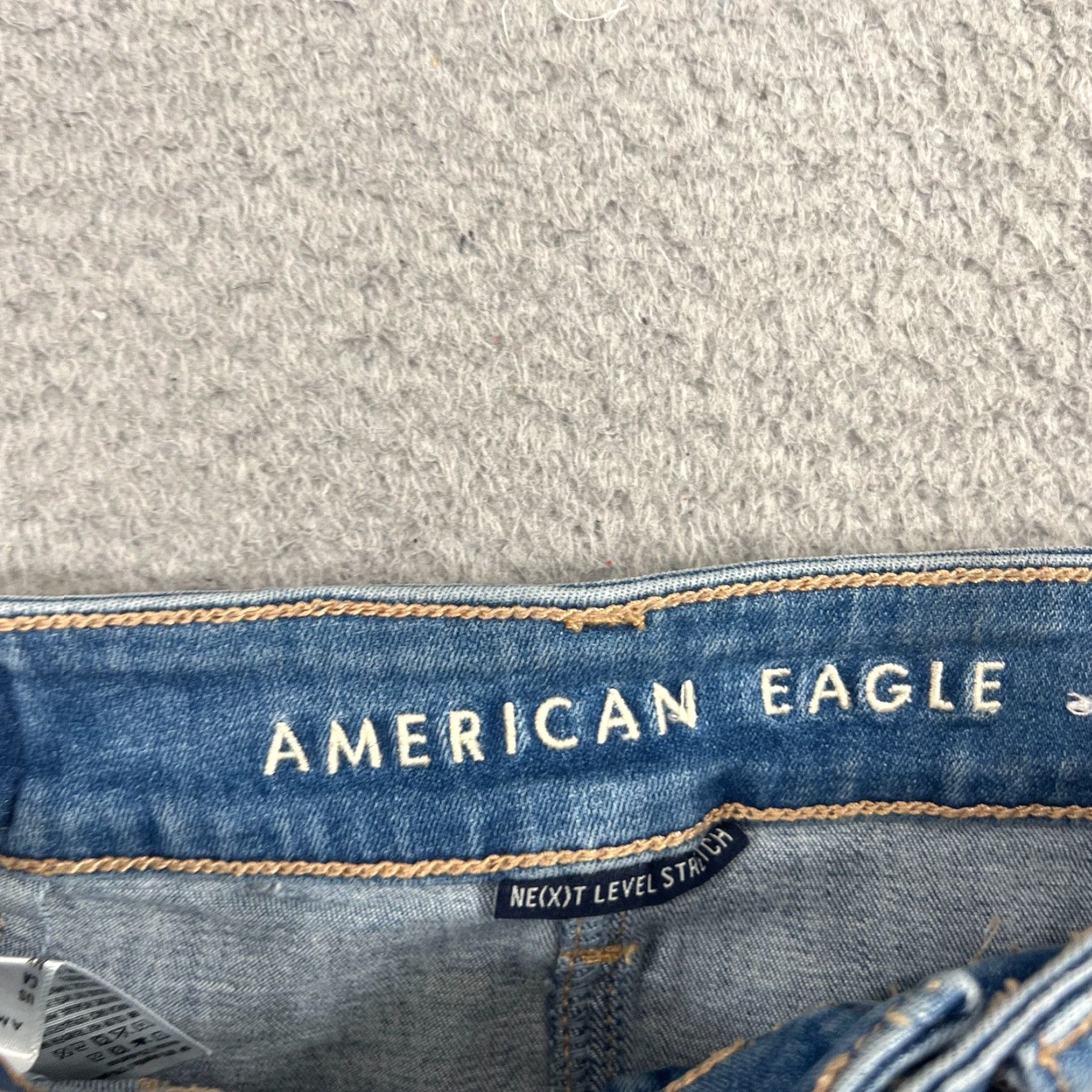 Vintage American Eagle Jean Skirt Womens 0 Blue High Rise Mini Casual Stretch Denim Size 25" / US 0 / IT 36 - 5 Thumbnail