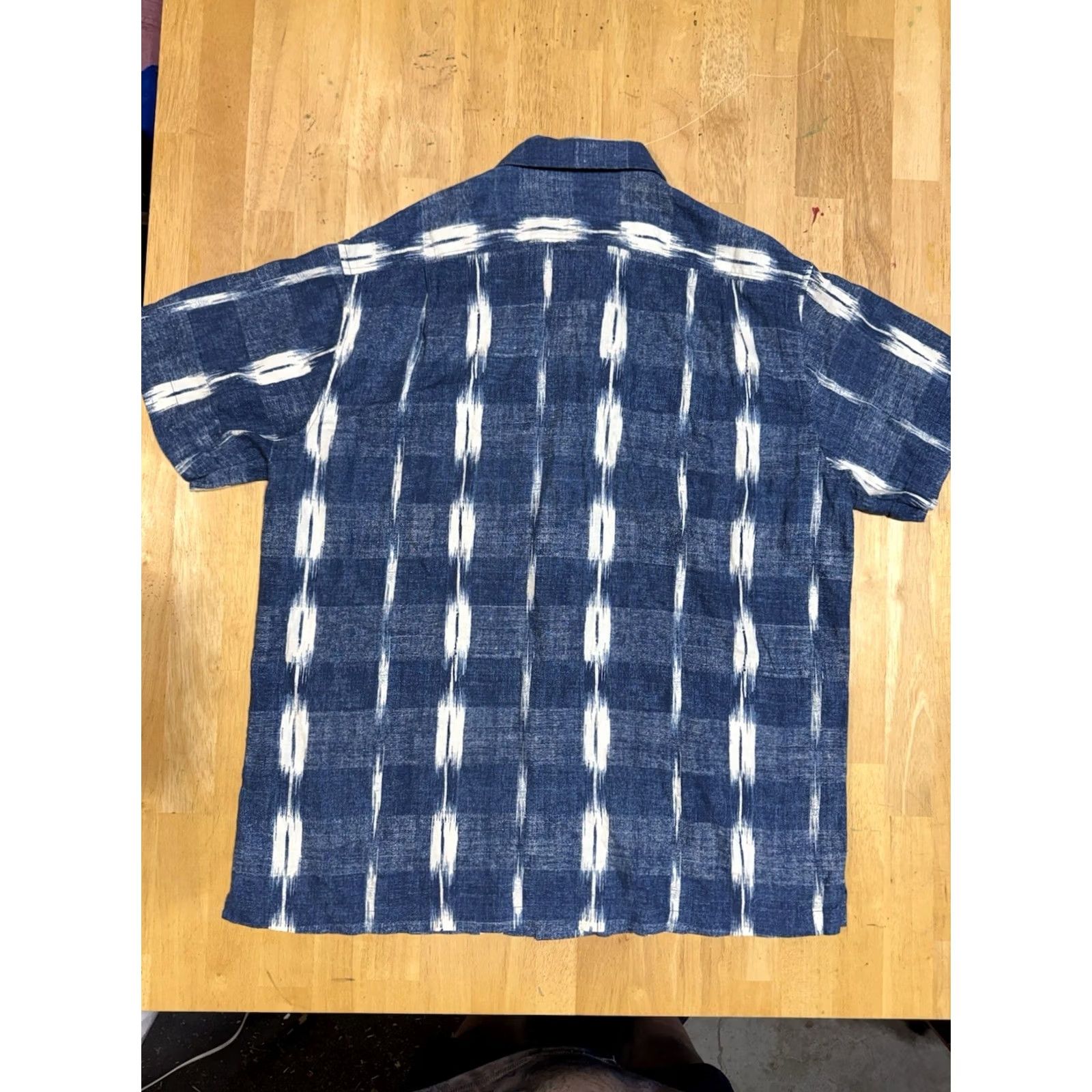 Linea Line Of Trade Shirt Men Medium Blue Hawaiian Linen Blend Loop Collar Camp Size US M / EU 48-50 / 2 - 6 Thumbnail