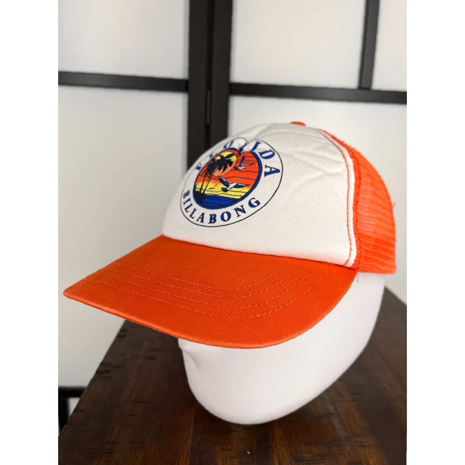 Billabong Billabong Hat Cap Snap Back Adult One Size Orange White Trucker Florida Beach Size ONE SIZE - 4 Thumbnail