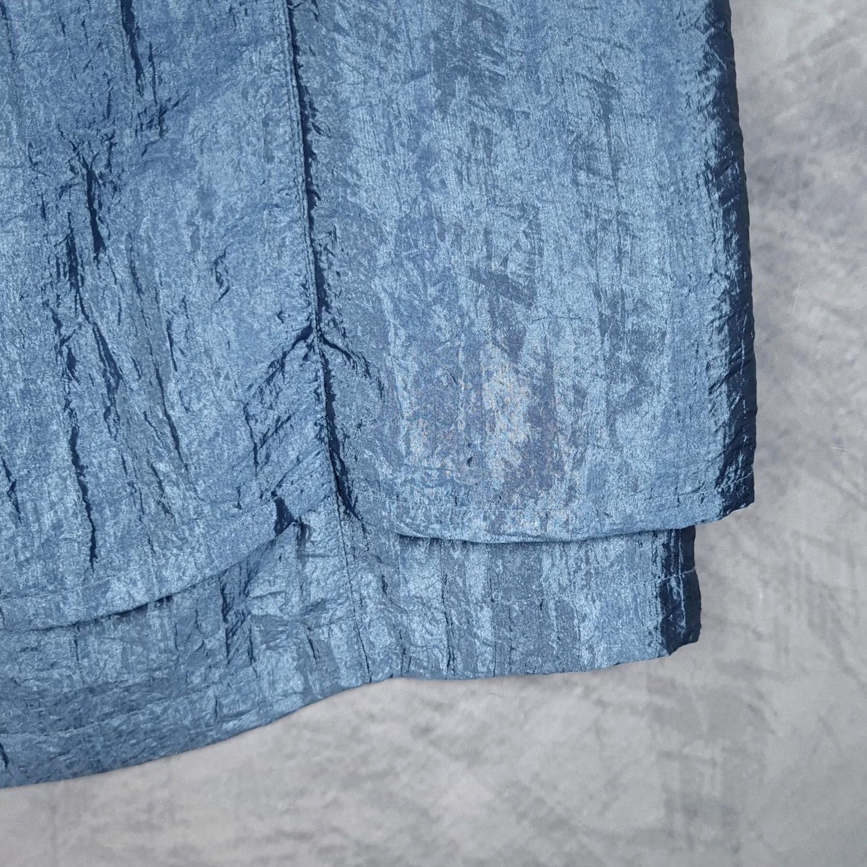 Free People VINTAGE Free People Skirt Maxi Juniors 7 Blue Satin Layered Wrap Tie Back Seamed 90s 2000s Womens Size 28" / US 6 / IT 42 - 5 Thumbnail