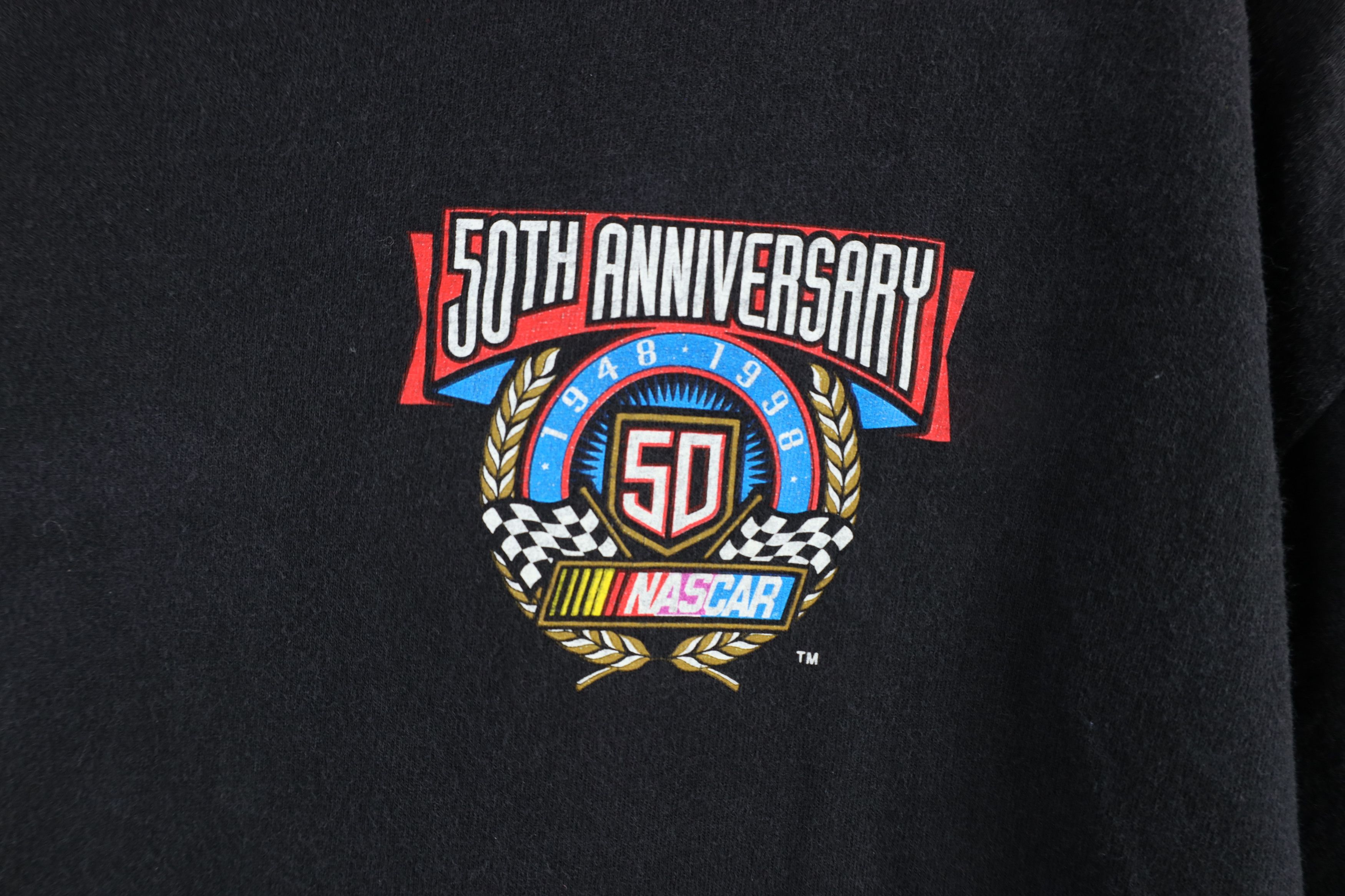Vintage Vintage 90s Nascar Spell Out 50th Anniversary Racing T-Shirt Size US L / EU 52-54 / 3 - 4 Thumbnail
