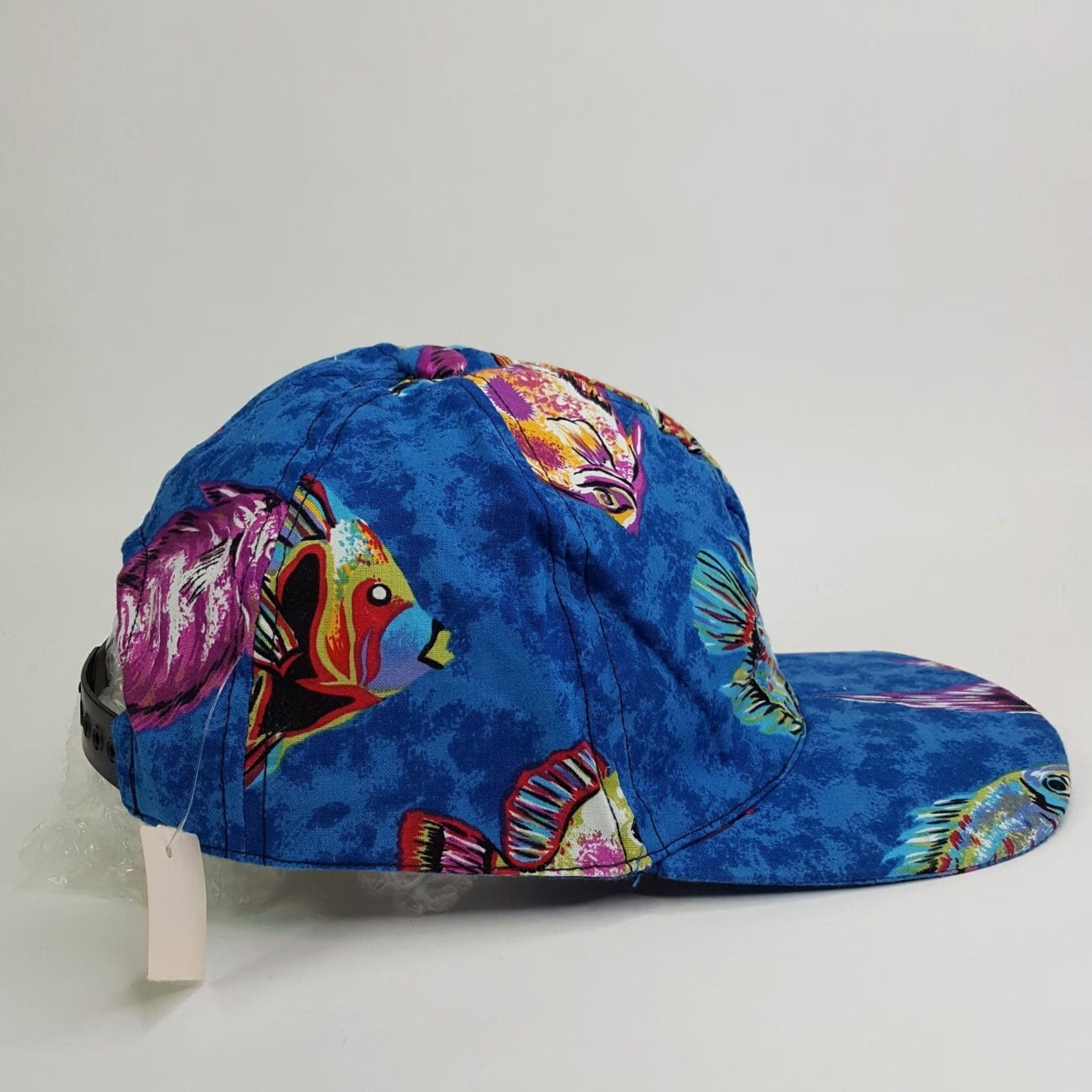Vintage VINTAGE Infinity Chic Baseball Cap Hat Adjustable USA Made Blue 90s Tropical Fish Snapback Mens Hat Size ONE SIZE - 5 Thumbnail