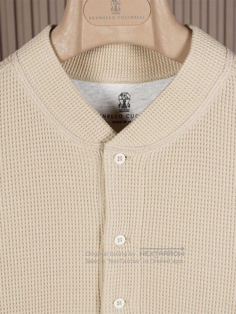 Brunello Cucinelli Brunello Cucinelli Waffle Henry Neck Short Sleeve Size US M / EU 48-50 / 2 - 3 Thumbnail