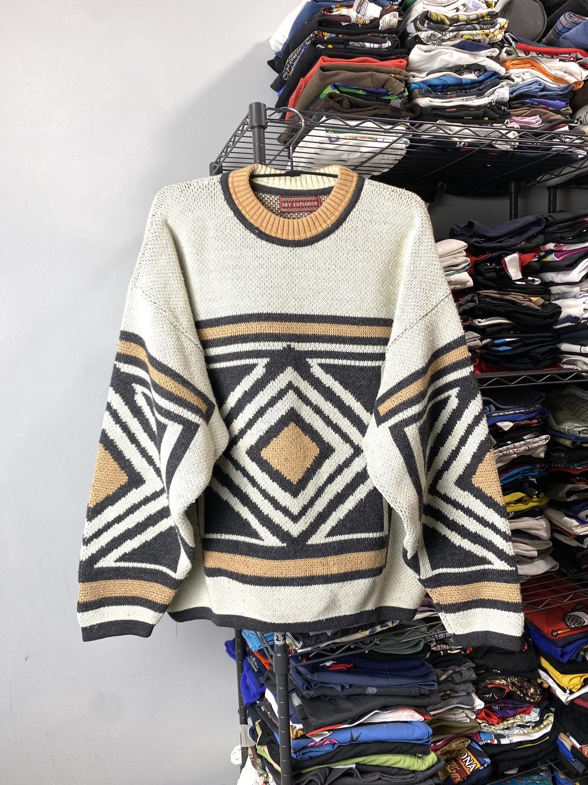 Oxbow Rare! Vintage Full Knit All Over Logo Sweater Stussy Style Size US L / EU 52-54 / 3 - 2 Thumbnail