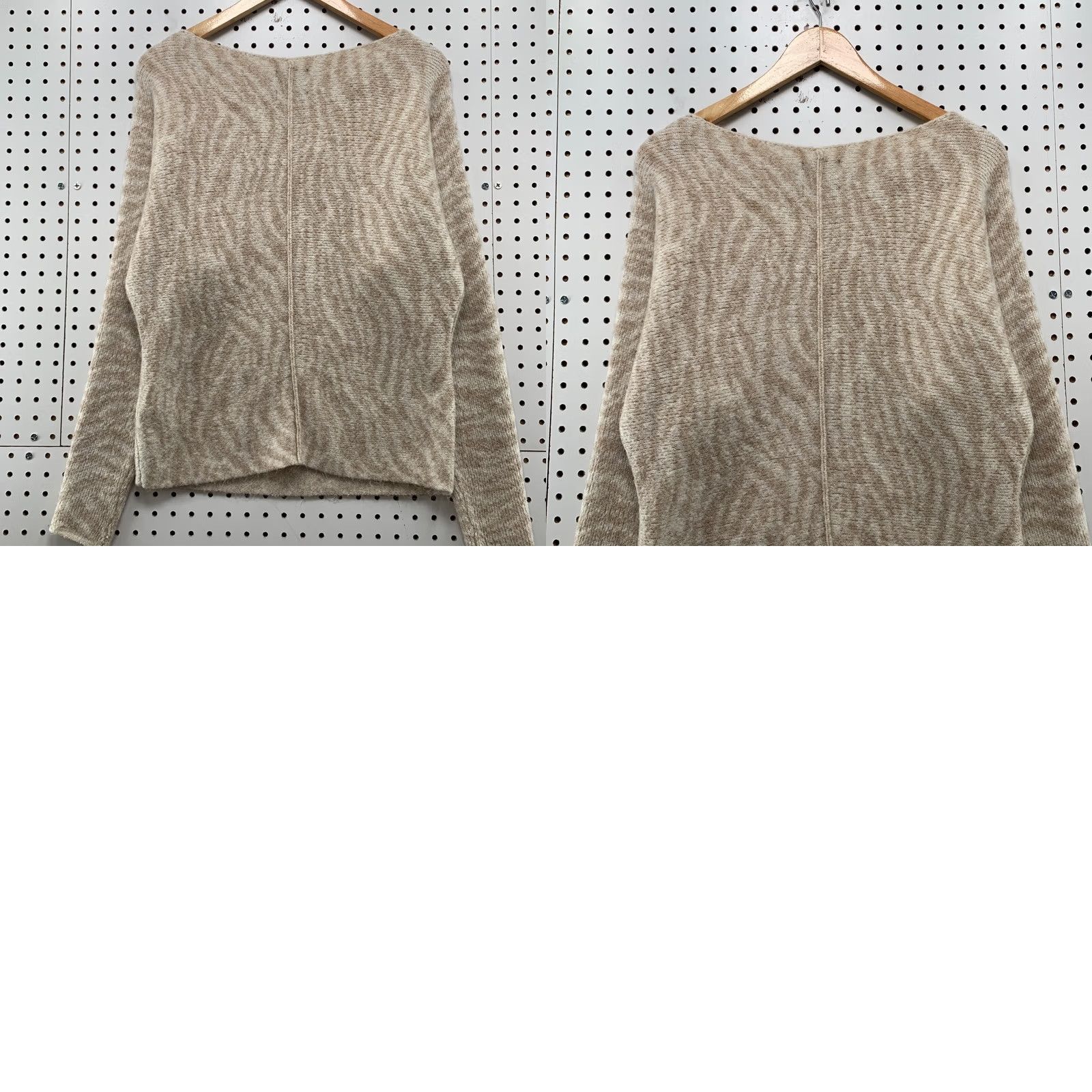 Abercrombie & Fitch Abercrombie & Fitch Sweater Womens Medium Beige Animal Striped Pullover 21X24 Size M / US 6-8 / IT 42-44 - 10 Thumbnail