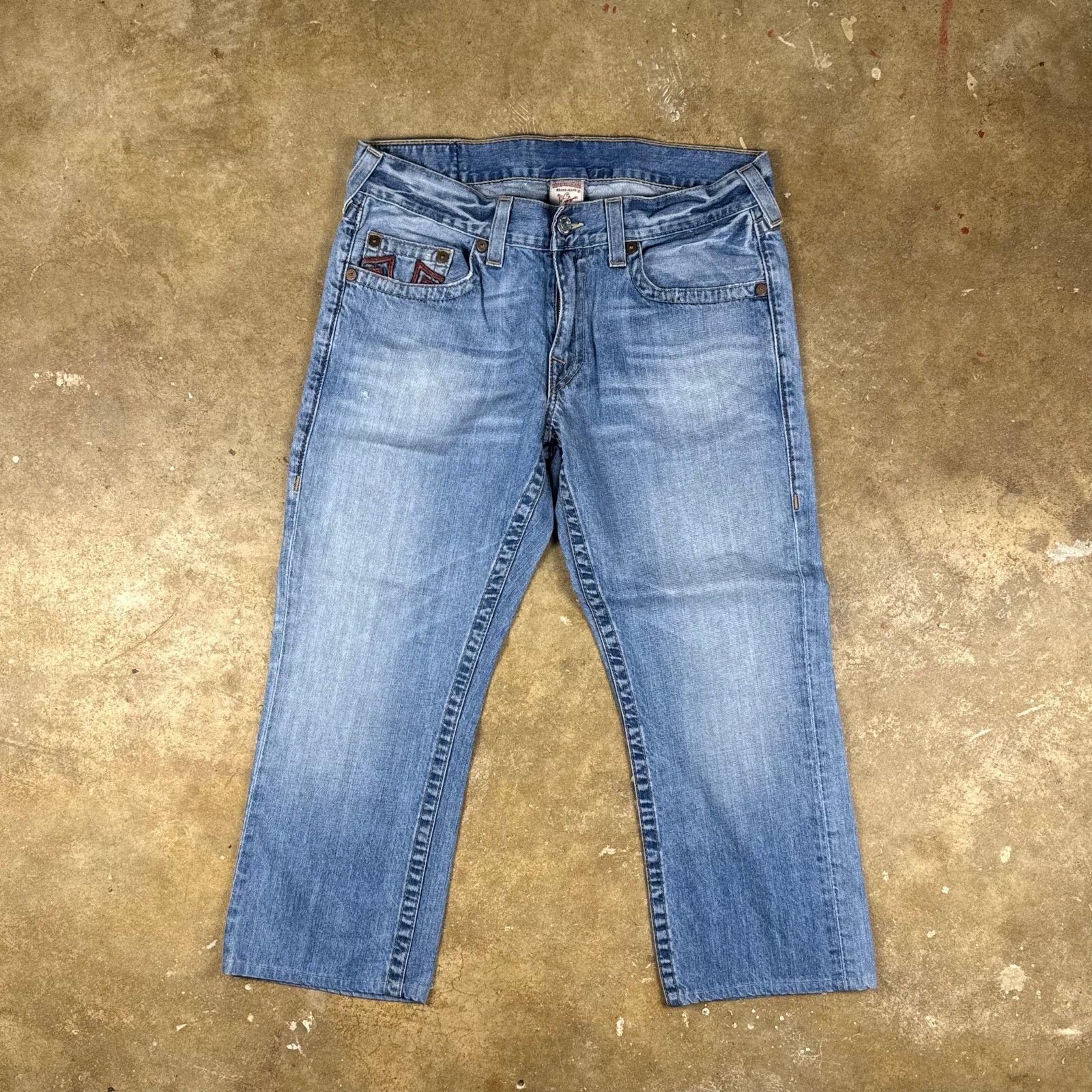 True Religion Vintage True Religion Jeans Men’s 34 Straight Crop USA Made Size US 34 / EU 50 - 1 Thumbnail