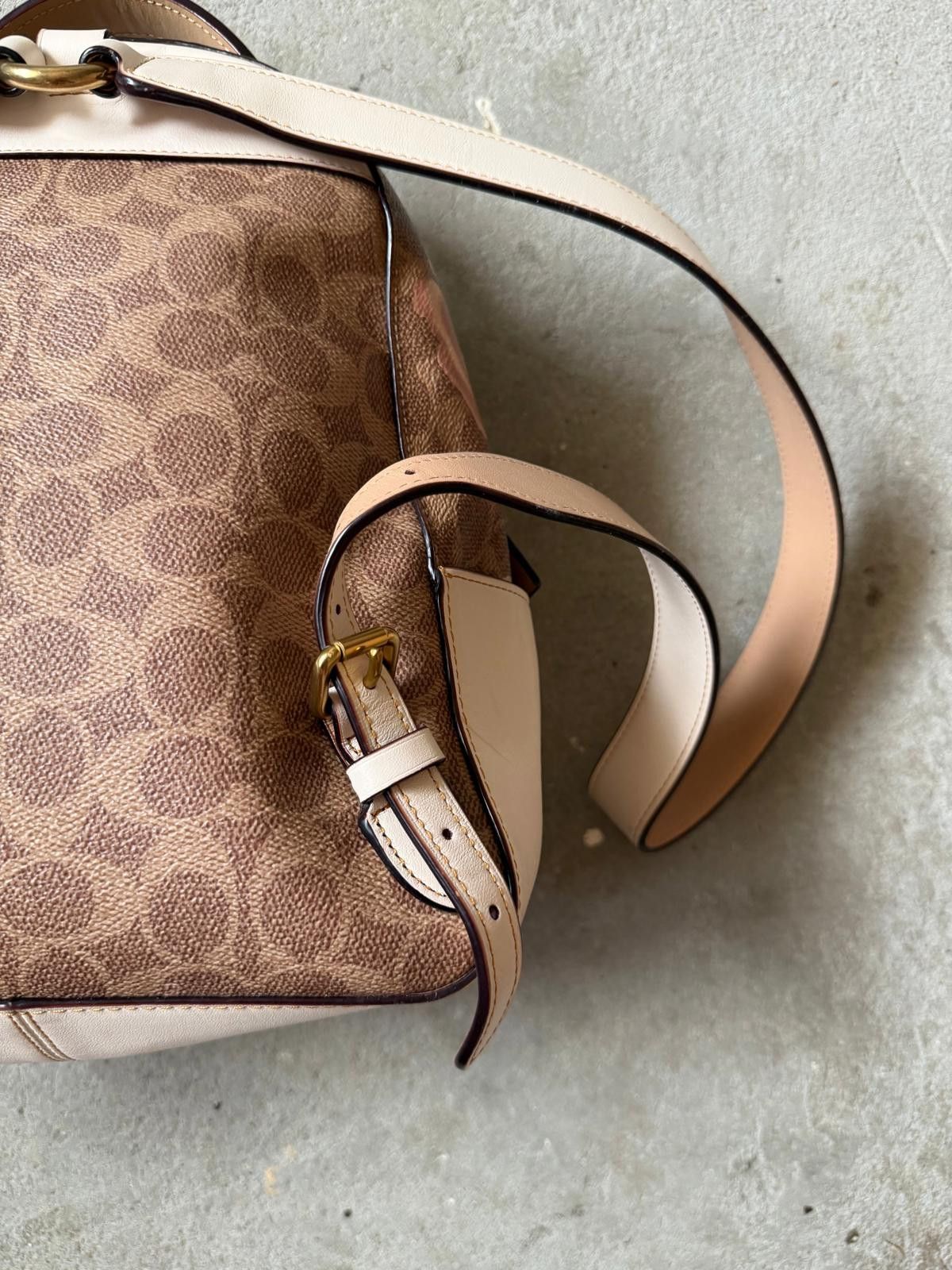 Coach Coach Signature Rose Backpack Brown/White Size ONE SIZE - 8 Thumbnail