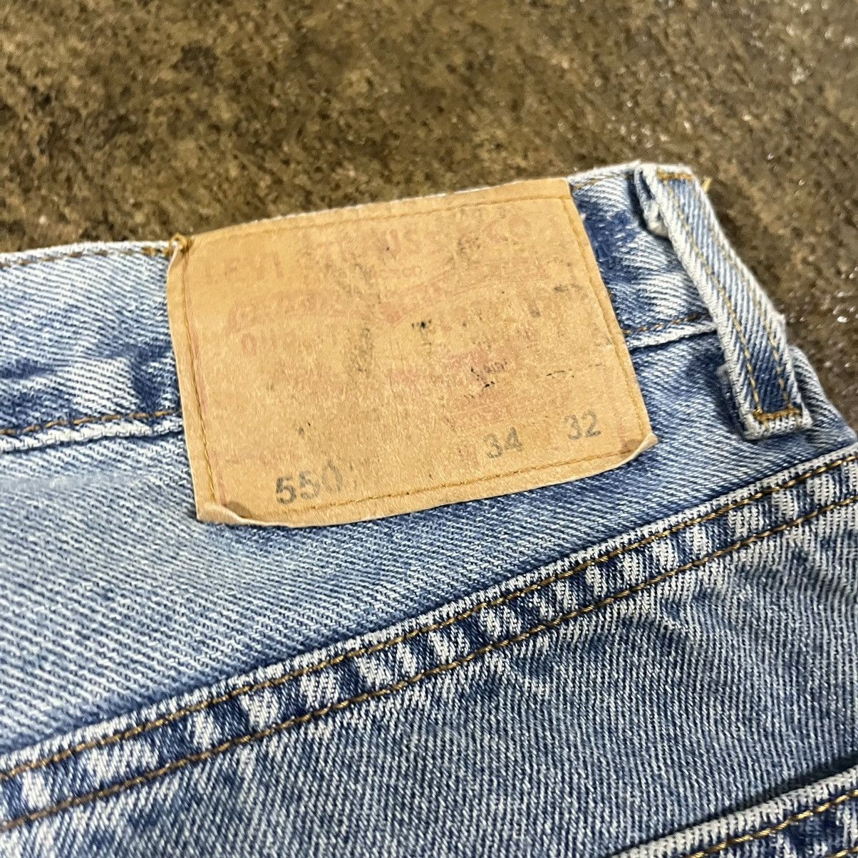 Levi's × Vintage Crazy Vintage Levi's 550 Jeans Faded Y2K Light Wash Skater Size US 34 / EU 50 - 5 Thumbnail