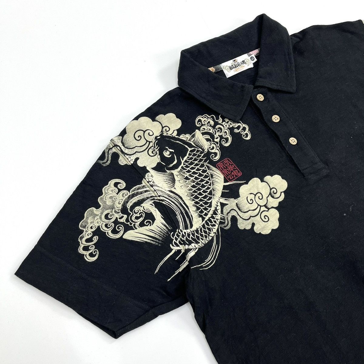 Bullet Noise Vintage Karakuri Tamashii Koi Japanese Polo Shirt Ed Hardy Size US L / EU 52-54 / 3 - 16 Thumbnail