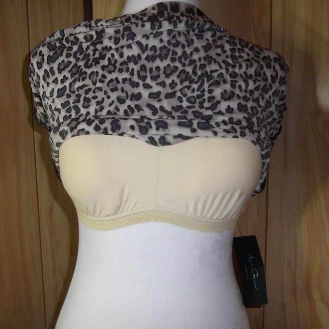 Other NWT Aqua Green Leopard Built in Bra Racerback Tankini Top S Size ONE SIZE - 3 Thumbnail