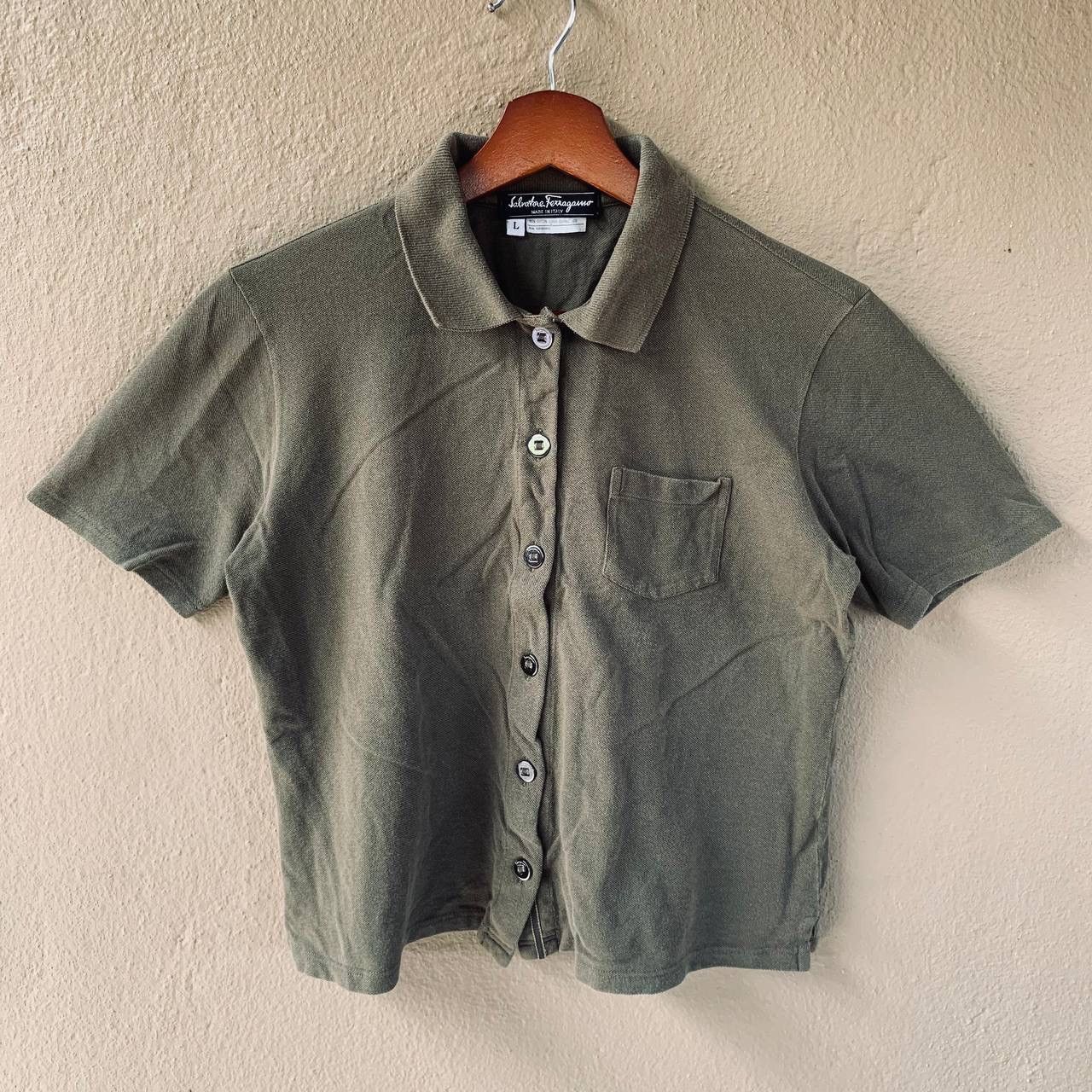 Salvatore Ferragamo Rare Vintage Ferragamo Unisex Boxy/Cropped Pocket Shirt Size US XS / EU 42 / 0 - 1 Thumbnail