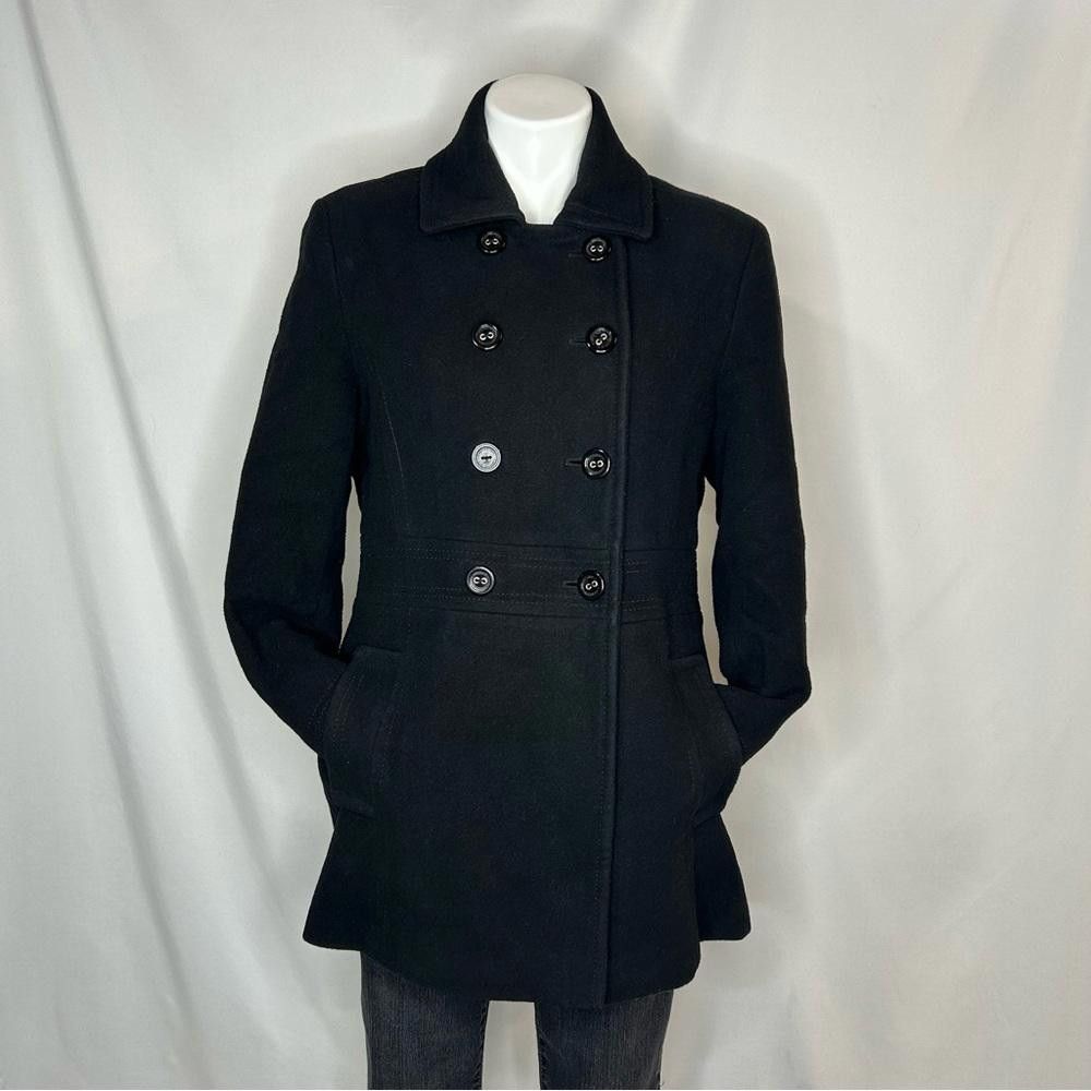 Calvin Klein Calvin Klein Black Wool Double Breasted Peacoat, 10 Size L / US 10 / IT 46 - 4 Thumbnail