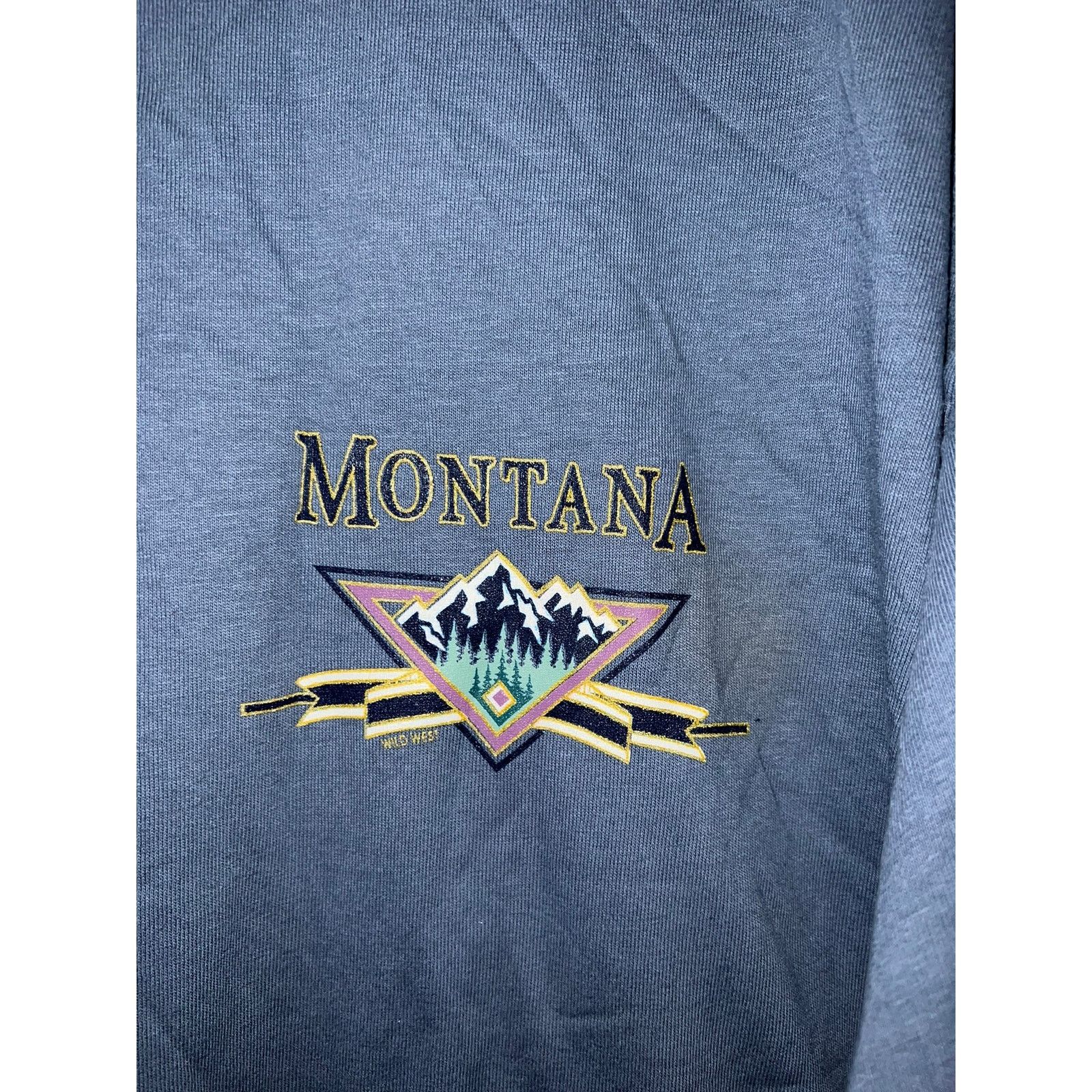 Anvil 90s Vintage MT Montana Mountain Blue Shirt VTG 1990s 2XL XXL Size US XXL / EU 58 / 5 - 3 Thumbnail