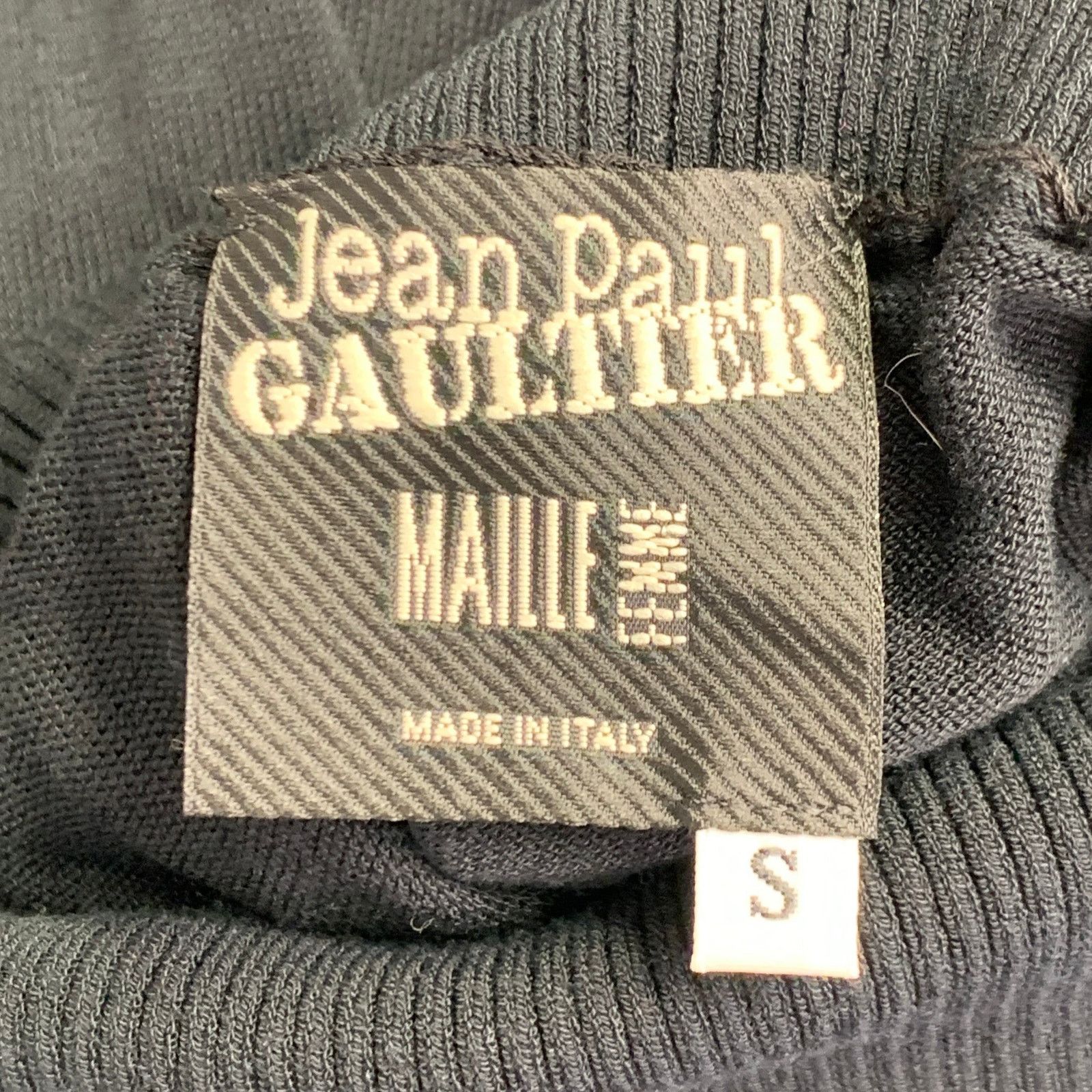 Jean Paul Gaultier JEAN PAUL GAULTIER Black Crochet Mixed Patterns Cowl Neck Size S / US 4 / IT 40 - 6 Thumbnail