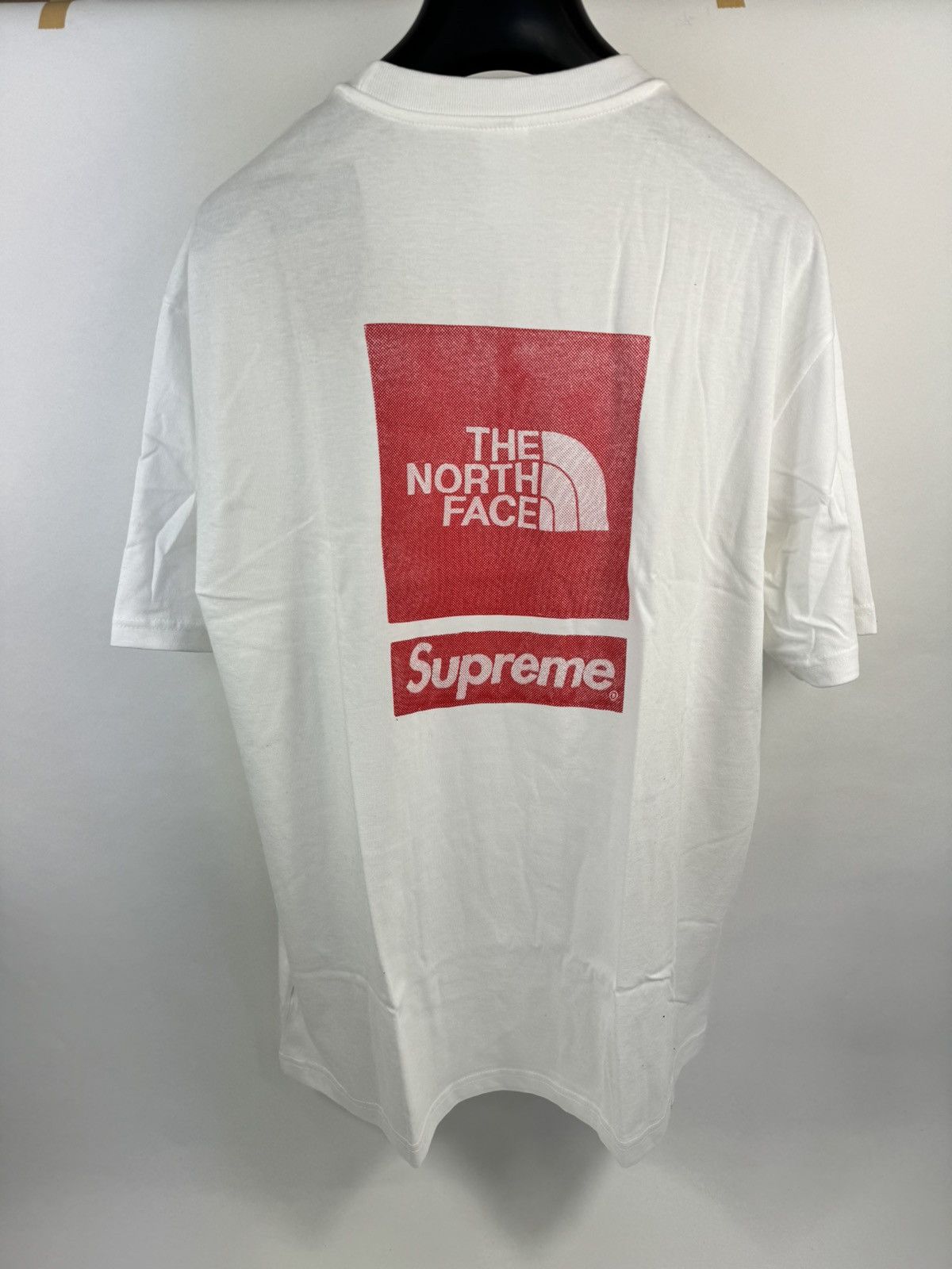 image of Supreme x The North Face Logo Pritn T-Shirt in White, Men's (Size Large)