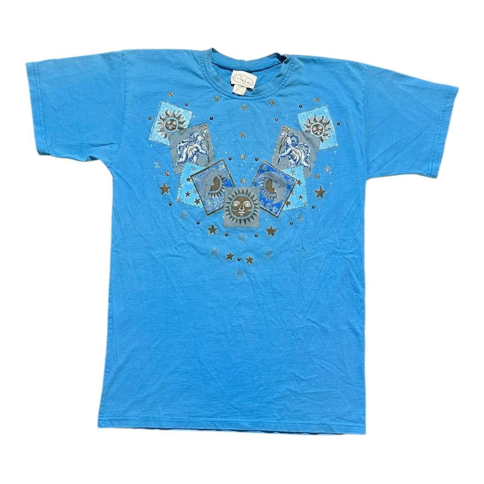 Other Vintage 90s Exposure USA Sun & Moon Angel Blue Tshirt Size M / US 6-8 / IT 42-44 - 1 Thumbnail