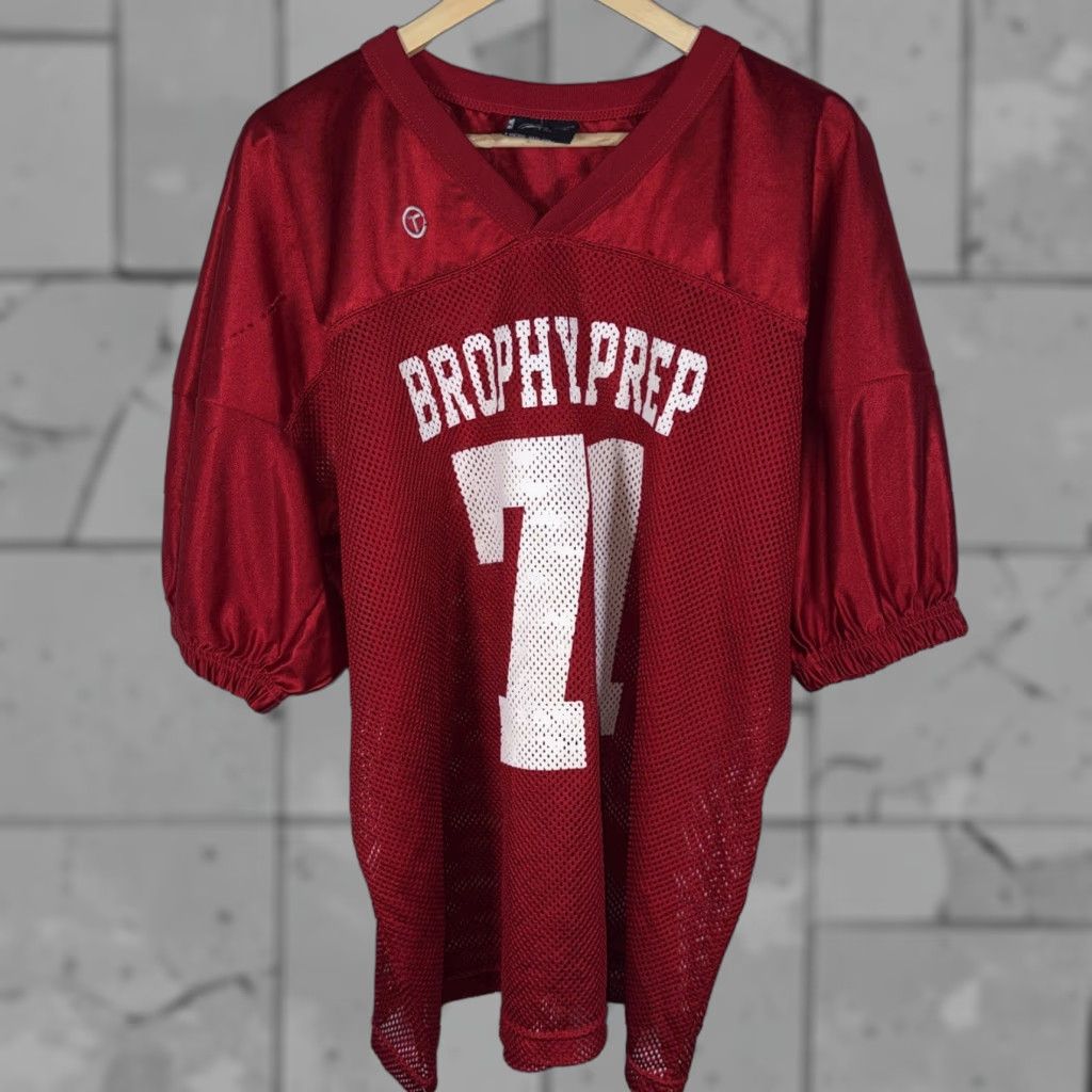 Vintage VINTAGE TAG Brophy Prep 71 Red Jersey Mens 2XL-3XL Regular Jersey Casual Activewear Men Red 71 Brophy Prep TAG Shirt Mens Size US XXL / EU 58 / 5 - 1 Thumbnail