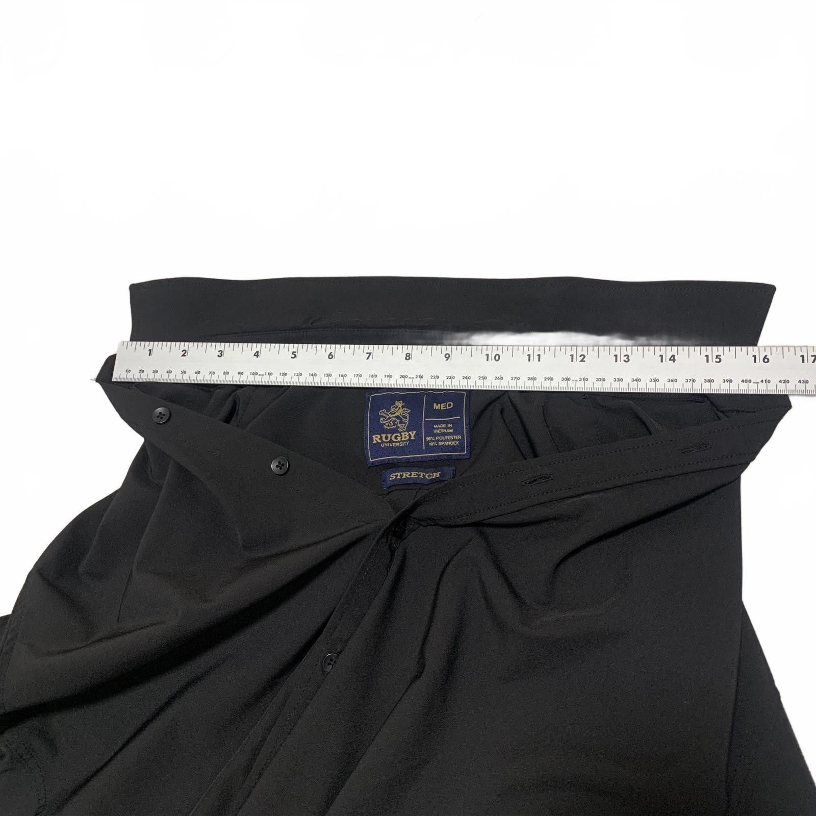 Other Rugby University Men's M Black Long Sleeve Dress Shirt Size 38R - 4 Thumbnail