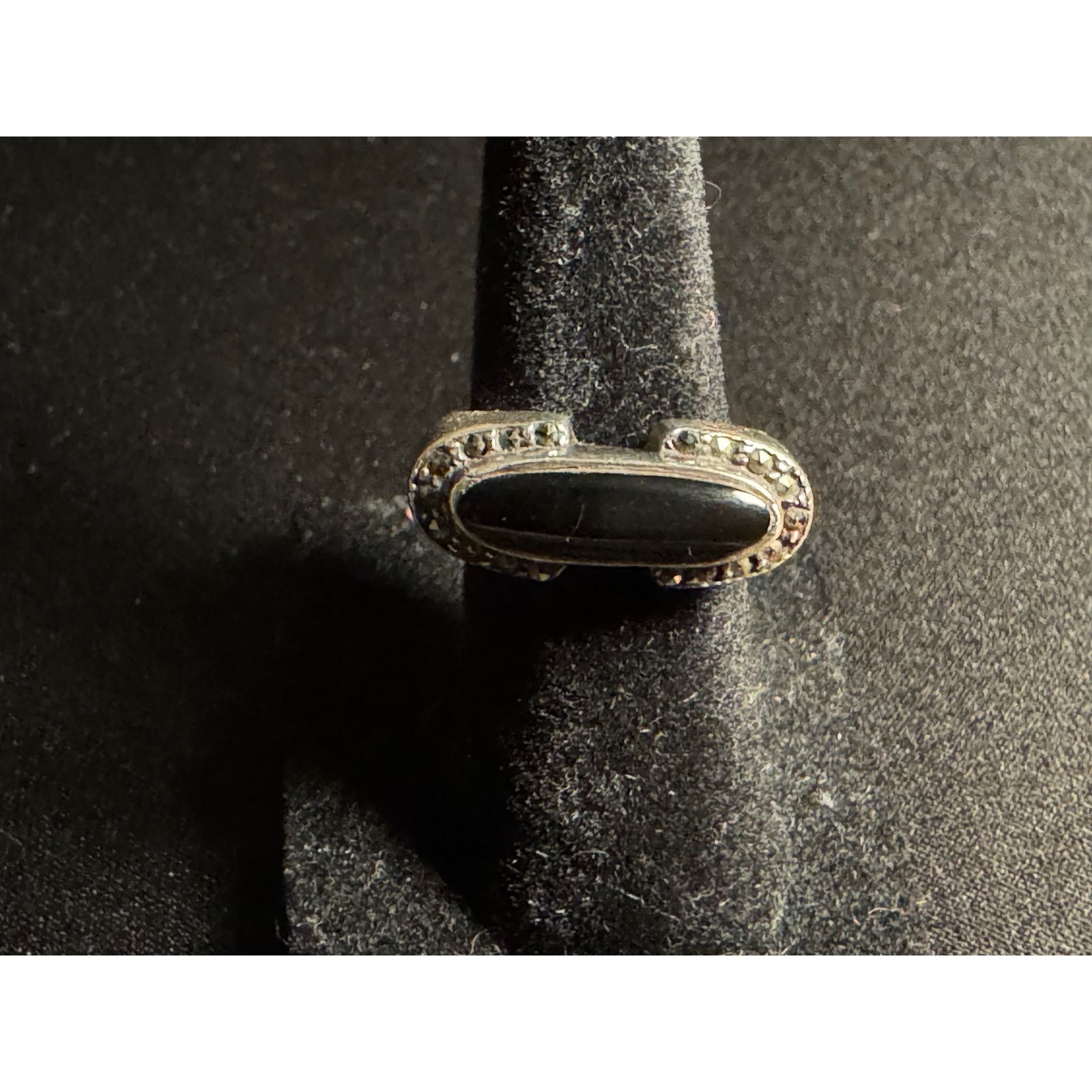 Other 925 Sterling Silver Onyx & Marcasites Ring Size 5 Size ONE SIZE - 3 Thumbnail
