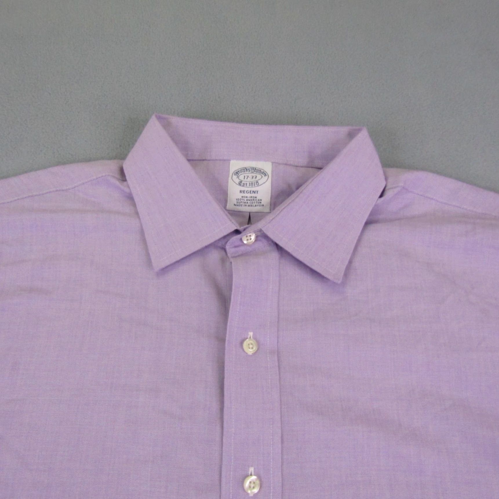 Brooks Brothers Brooks Brothers Shirt Mens XL Purple Lavender Regent Flip Cuffs Non Iron 17-33 Button-Up Long Sleeve Size US XL / EU 56 / 4 - 2 Thumbnail