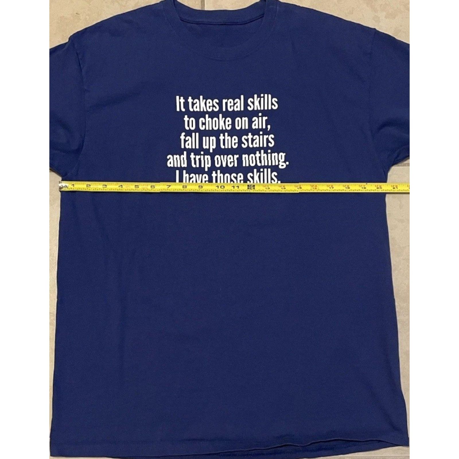 Vintage VINTAGE It Takes Skills To Choke On Air Shirt L Blue 80s Band Surf Grunge T-Shirt Mens Short Sleeve Graphic Joke Humor Sarcasm F1 Size US L / EU 52-54 / 3 - 5 Thumbnail