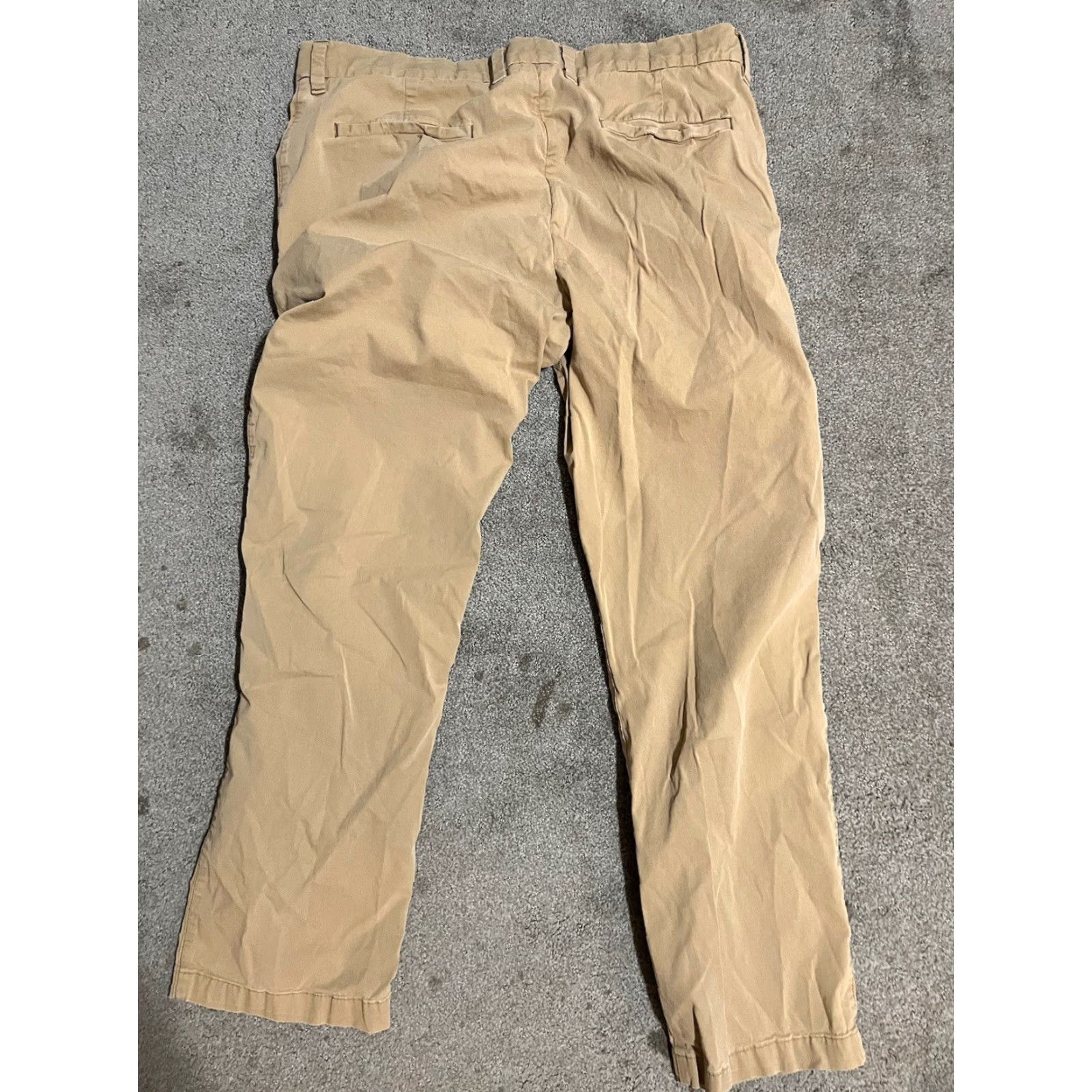 Cole Haan Cole Haan Grand.OS Chino Pants Mens 36x32 Beige Blue Regular Straight Front Button Zipper Pockets Cotton Nylon Stretch Casual Business Size US 36 / EU 52 - 3 Thumbnail