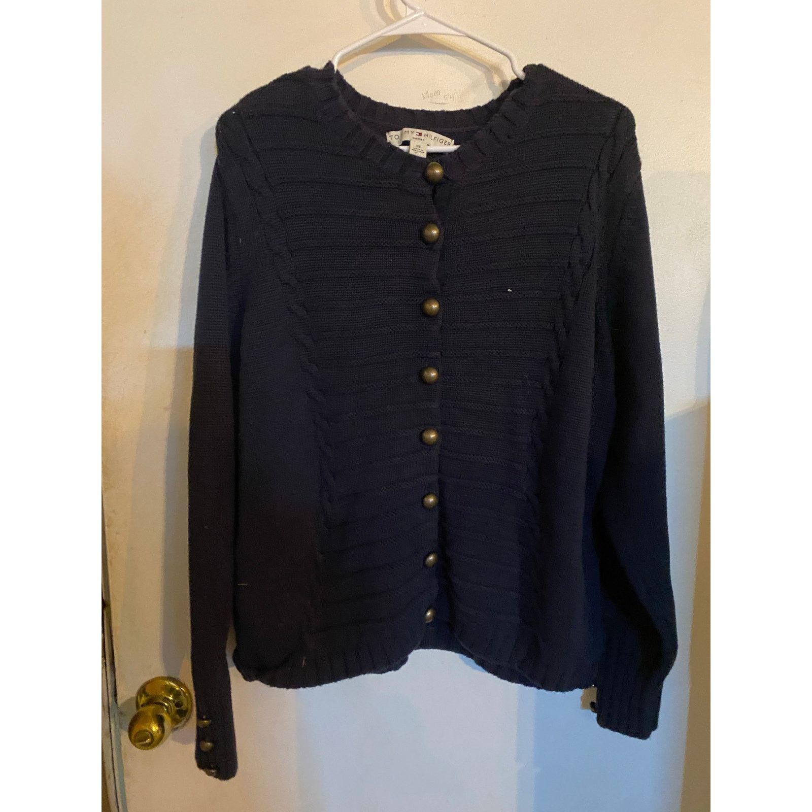 Tommy Hilfiger Tommy Hilfiger Navy Blue Women's 2X Cardigan Size XXL / US 16-18 / IT 52-54 - 2 Thumbnail