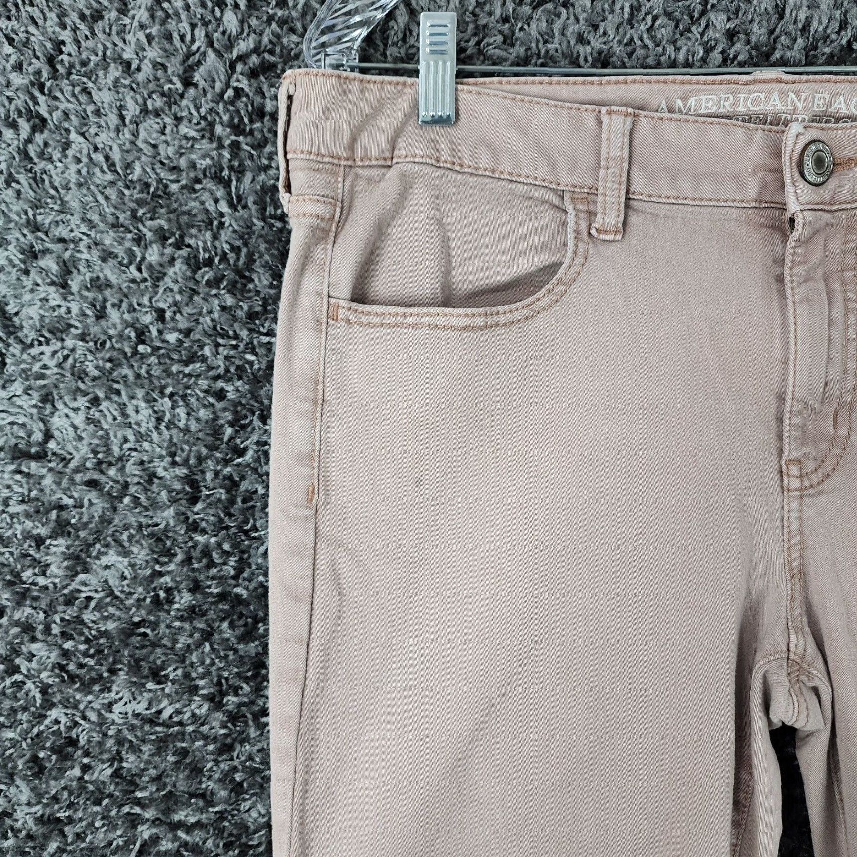 American Eagle Outfitters American Eagle Jeans Womens 14 Pink 34W x 28L Super Stretch Jeggings Size 36" / US 14 / IT 50 - 3 Thumbnail