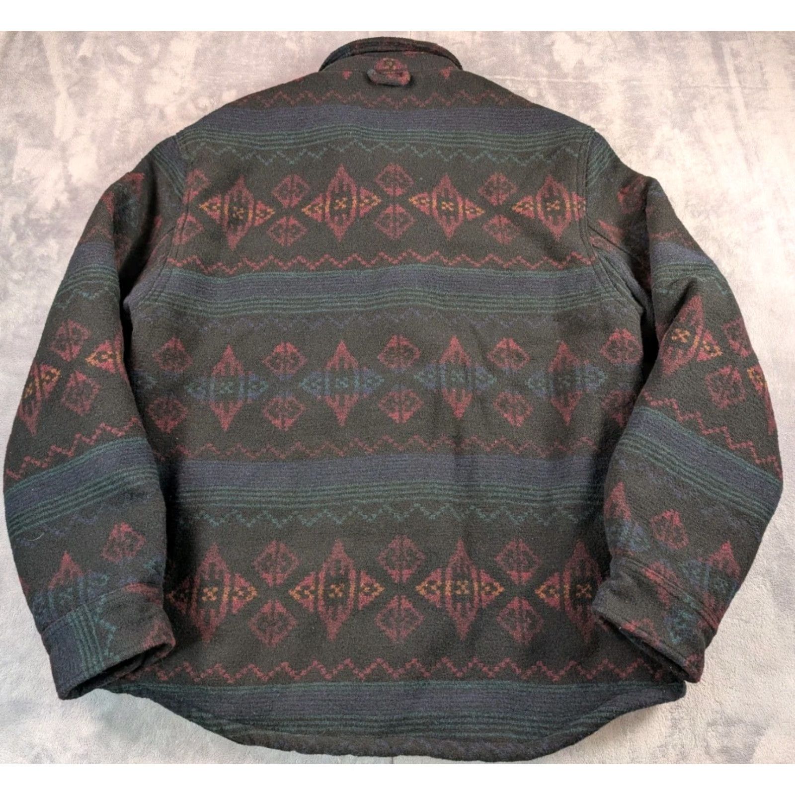 Vintage JACHS Jacket Mens L Wool Blend Aztec Sherpa Lined Fleece Warm Coat Black Geometric Southwestern Outdoor 90s Mens Size US L / EU 52-54 / 3 - 5 Thumbnail
