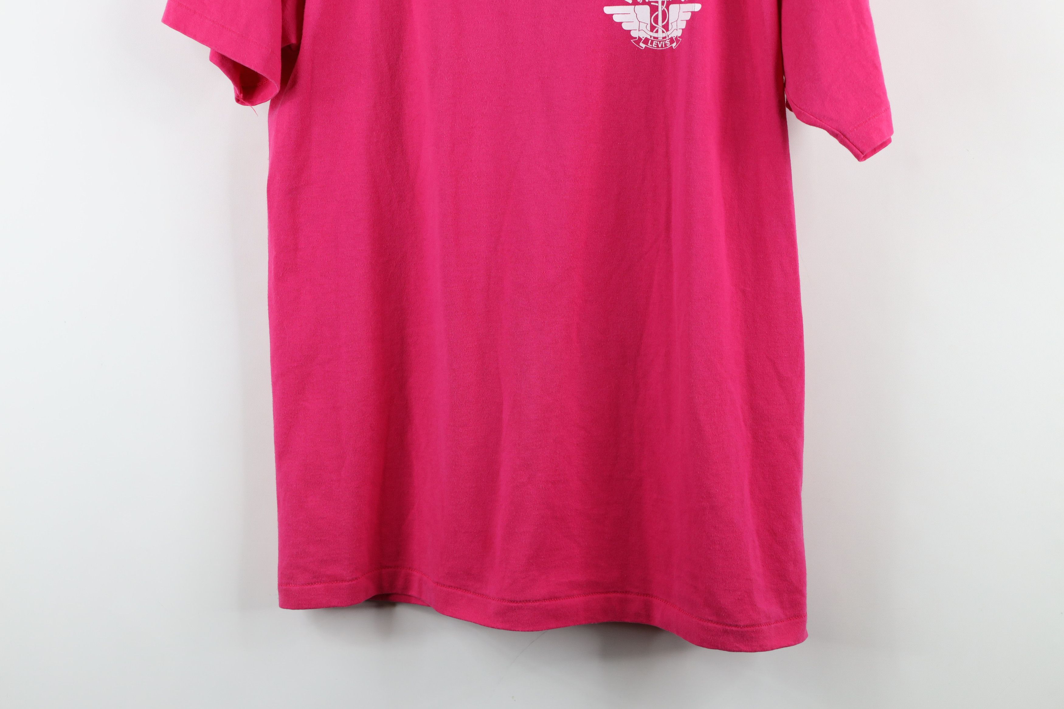 Hanes × Vintage Vintage 80s 90s Dockers x Levis Spell Out T-Shirt Pink USA Size US L / EU 52-54 / 3 - 3 Thumbnail