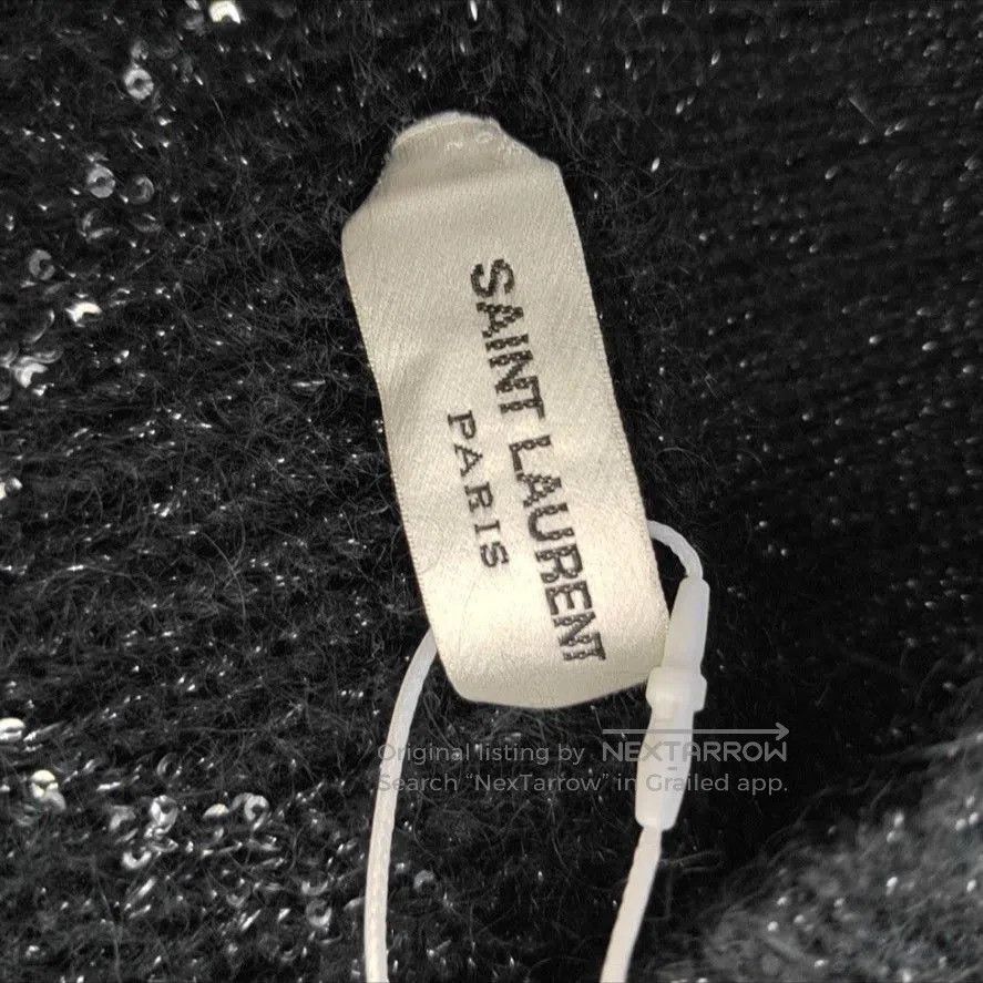 Saint Laurent Paris Saint Laurent Black Sequin Diamond Cardigan. Size XS / US 0-2 / IT 36-38 - 5 Thumbnail