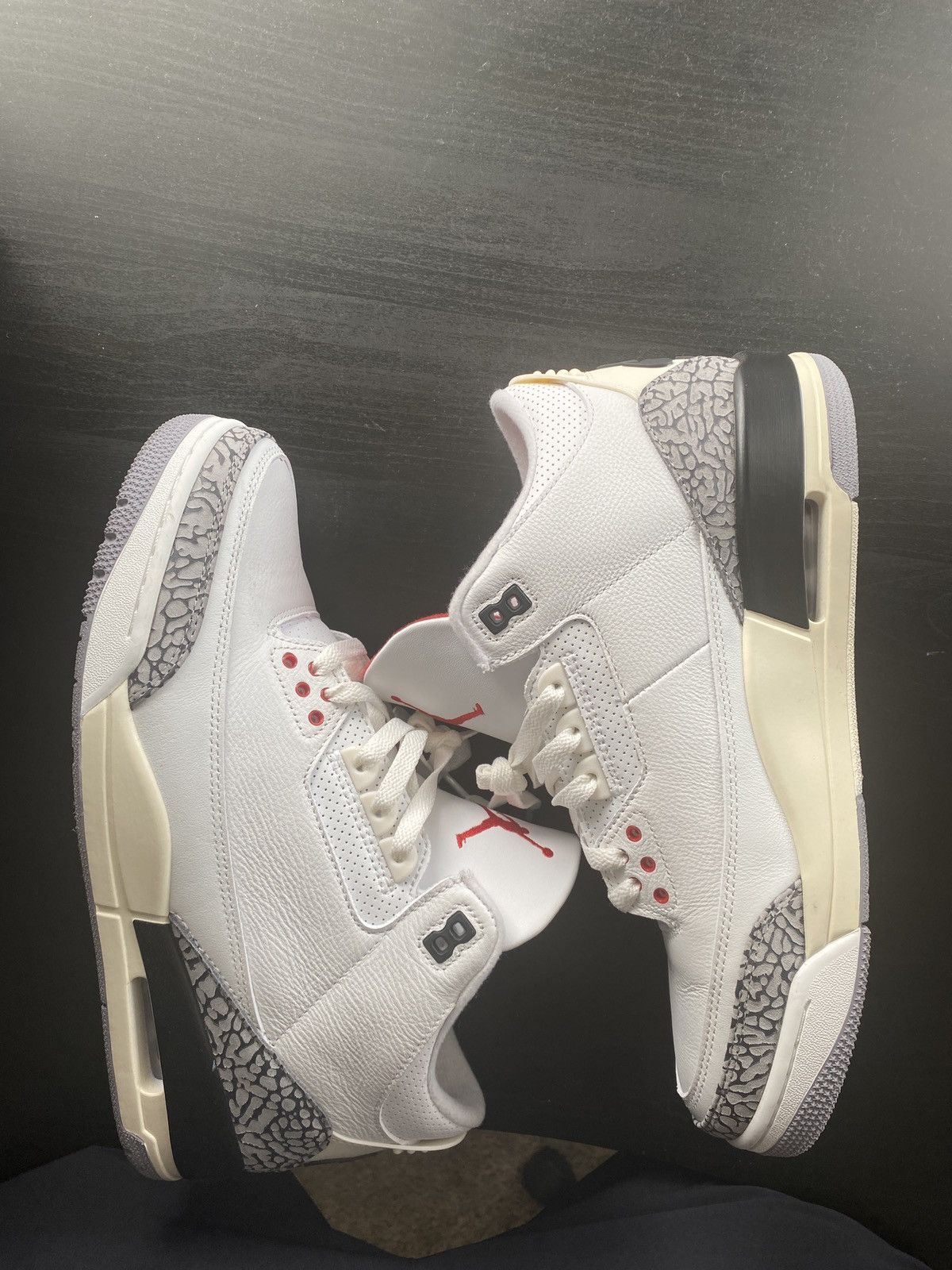 cement 3 jordans white