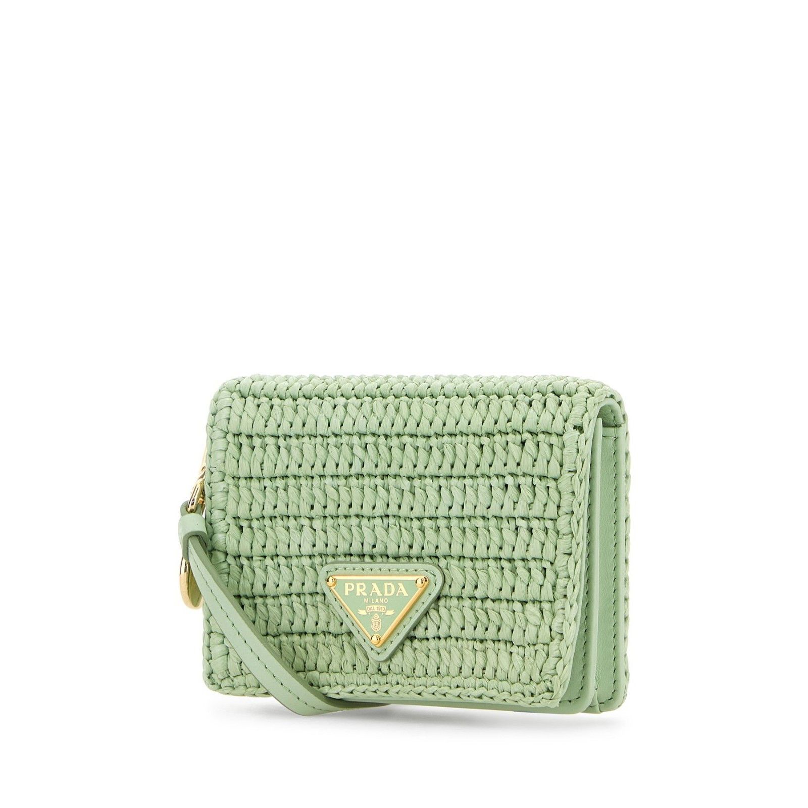 Prada PRADA Pastel Green Raffia Card Holder New & Authentic Size ONE SIZE - 2 Thumbnail