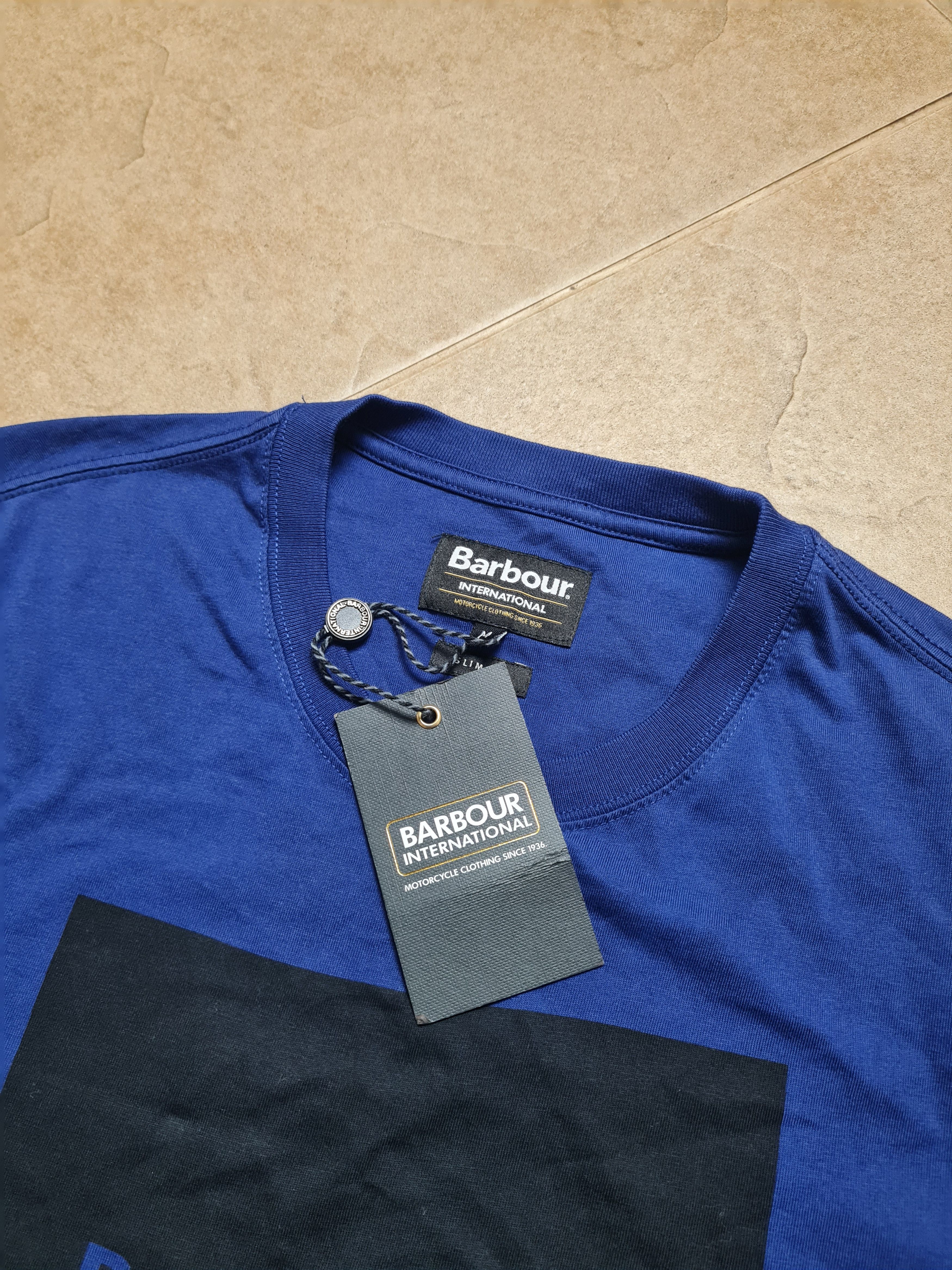 Barbour T-shirts Big Logo Barbour International mens shirt Blue M Size US M / EU 48-50 / 2 - 12 Thumbnail