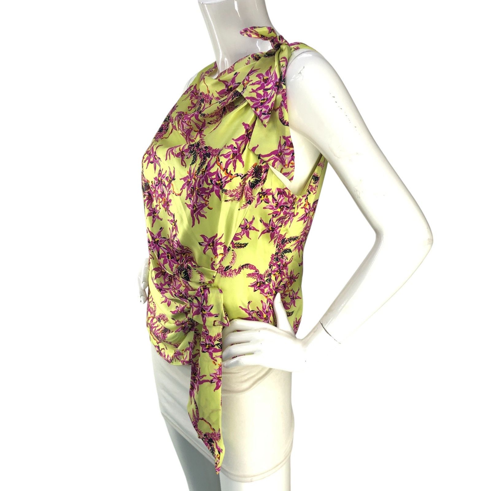 Cinq a Sept Cinq A Sept 5a7 Size S Top Nanon Gathered Sleeveless Orchids Size S / US 4 / IT 40 - 4 Thumbnail