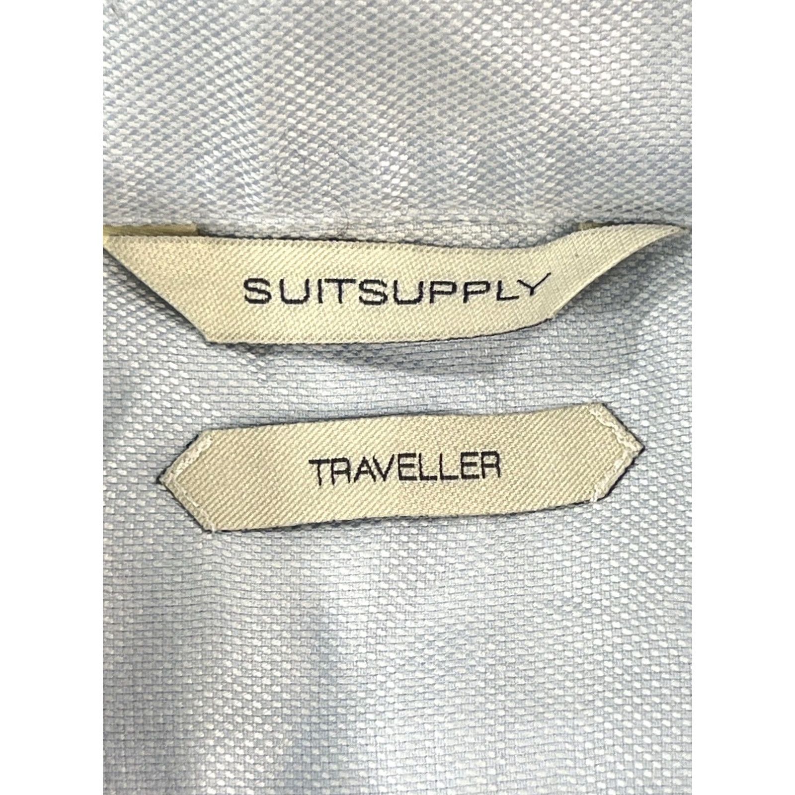 Suitsupply Suitsupply Traveller Dress Shirt Mens 16.5 42 Slim Fit Blue Long Sleeve Shirt Men Regular Collar button Size 46R - 6 Thumbnail