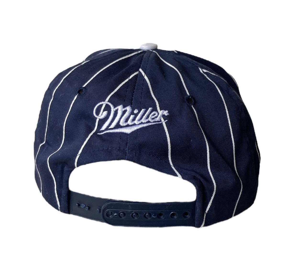 Vintage Vintage 90s Miller Lite Beer Pinstripe Snapback Hat Cap Size ONE SIZE - 3 Thumbnail