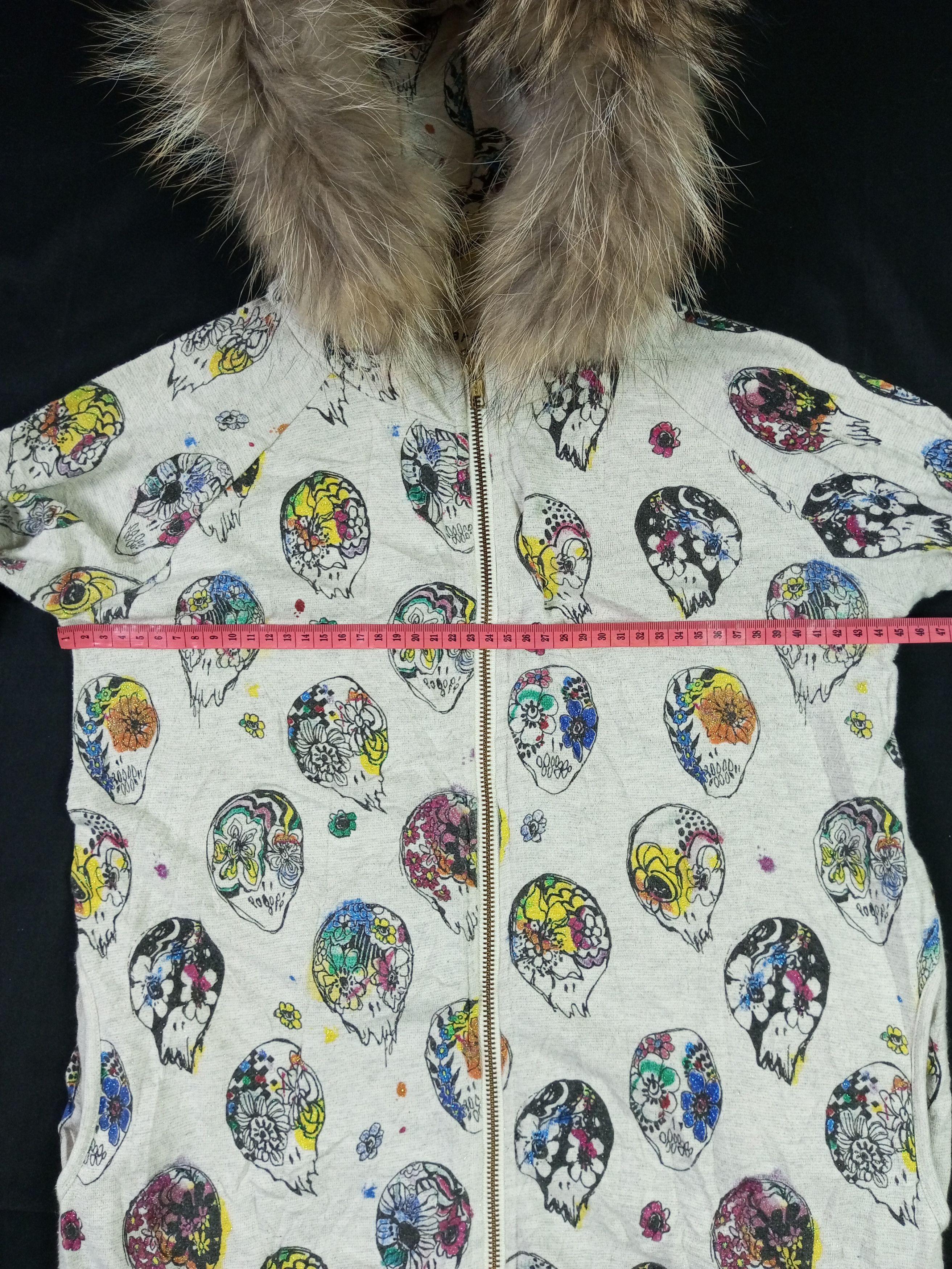 Japanese Brand Fur Hoodie All Over Skull Print Ifsixwasnine Igb Style Size US M / EU 48-50 / 2 - 12 Thumbnail