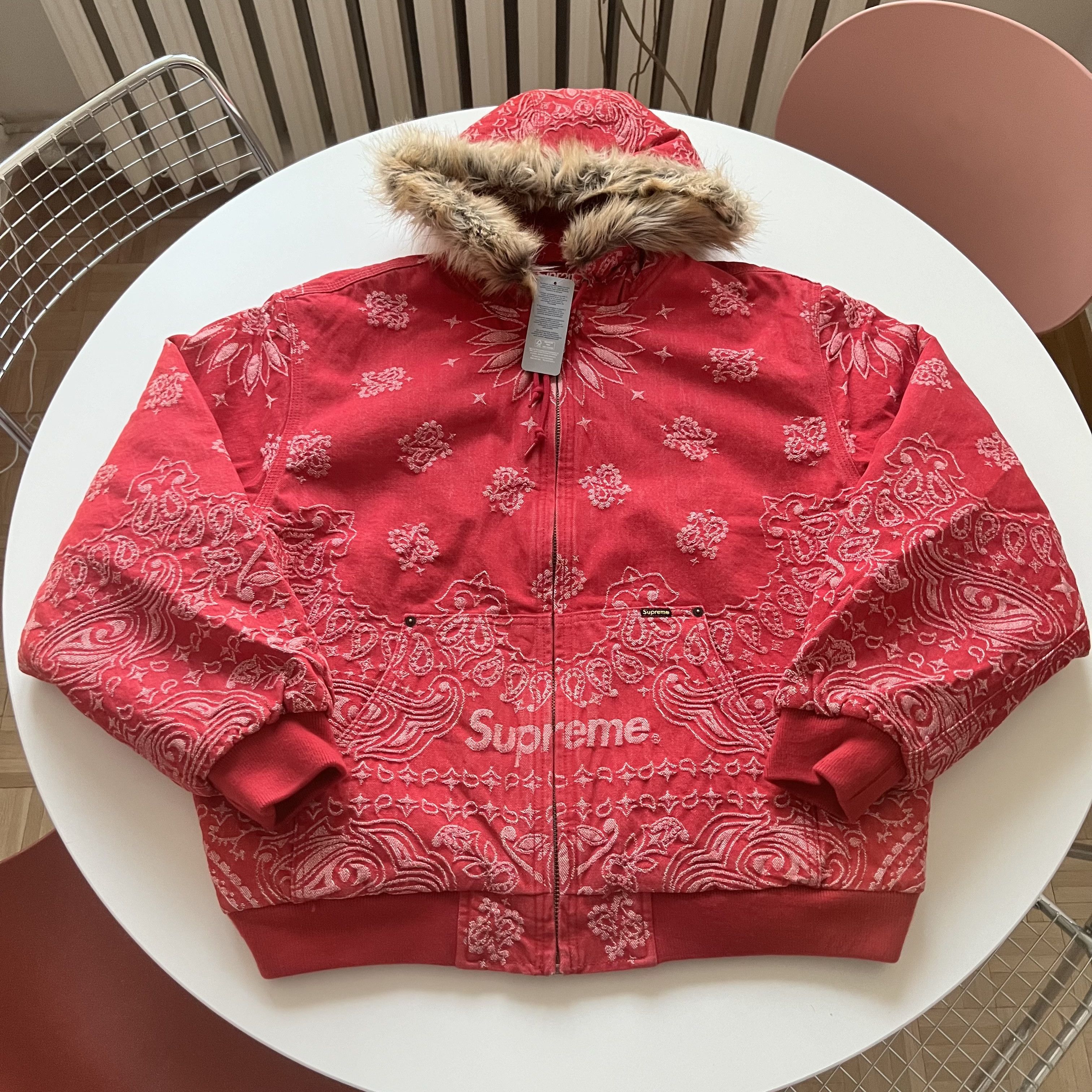 Supreme Supreme Bandana Jacquard Denim Hooded Work Jacket