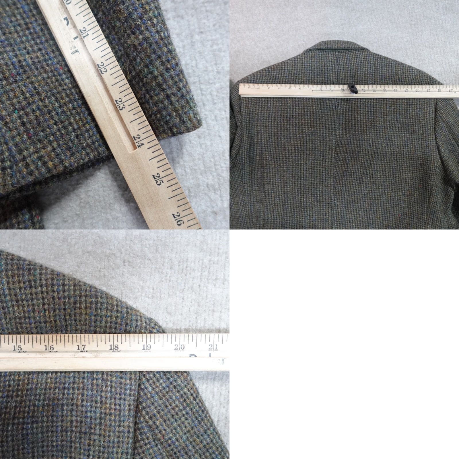 Harris Tweed Harris Tweed Sport Coat 42R Green Brown Wool Patch Pockets Blazer Men Notch Lapel Two-Button Single-Breasted Vintage? No Size 42R - 9 Thumbnail