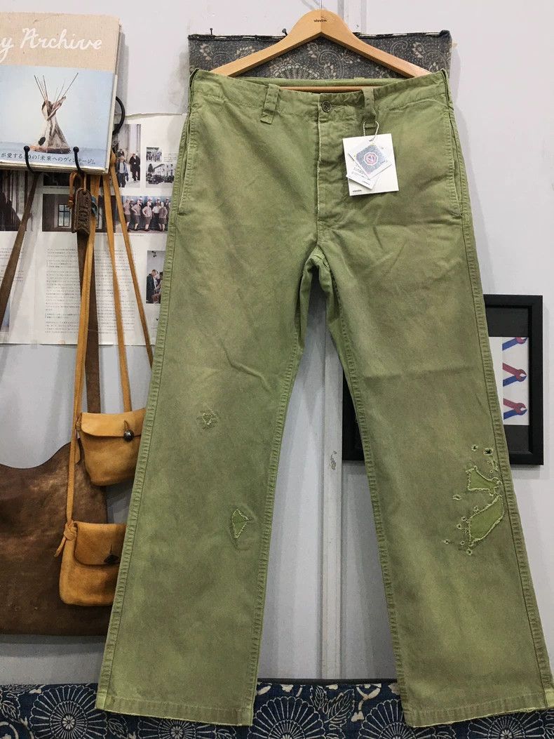 visvim GIFFORD PANTS DMGD GREEN Size2