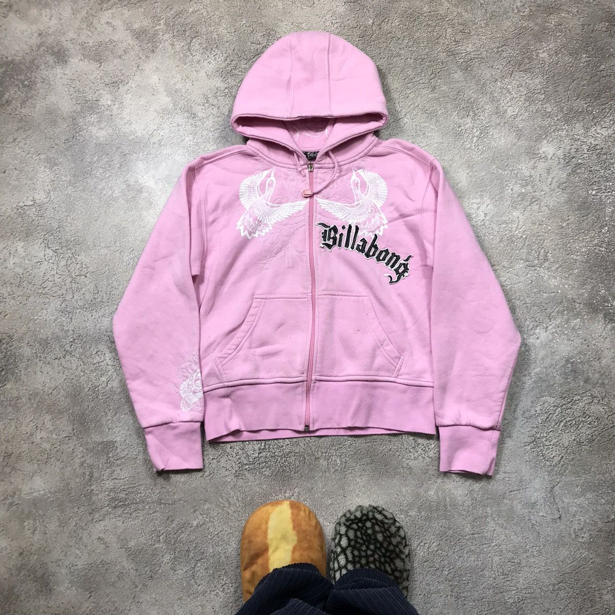 VINTAGE BILLABONG ZIP HOODIE PINK 90s