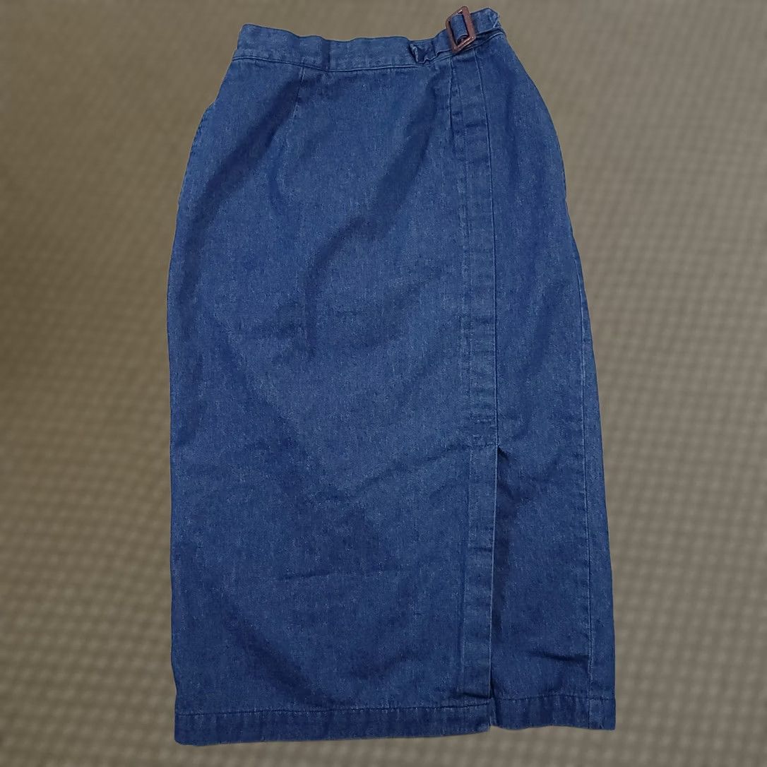 Talbots VINTAGE Talbots Skirt Womens 8 Blue Maxi A-Line Denim Prairie Cottage 90s Size 30" / US 8 / IT 44 - 1 Thumbnail