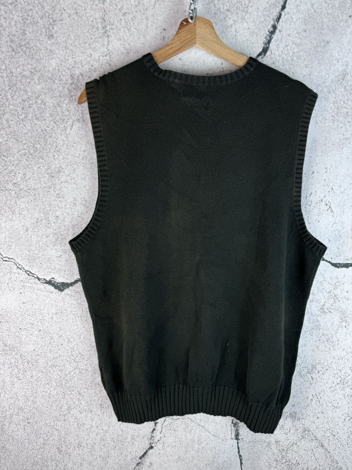 Vintage top Polo By Ralph Lauren Mens Sweater Vest black V-Neck Y2K 90s Normcore M