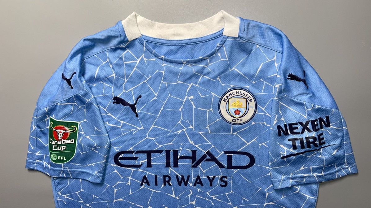 Puma × Vintage MAN CITY PUMA 2020/2021 FOOTBALL HOME JERSEY #10 AGUERO Size US M / EU 48-50 / 2 - 3 Thumbnail