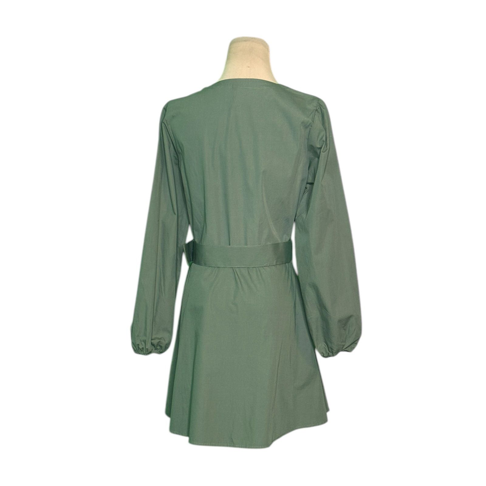 H&M H&M Divided green long sleeves shirt mini dress size Small Size S / US 4 / IT 40 - 2 Thumbnail