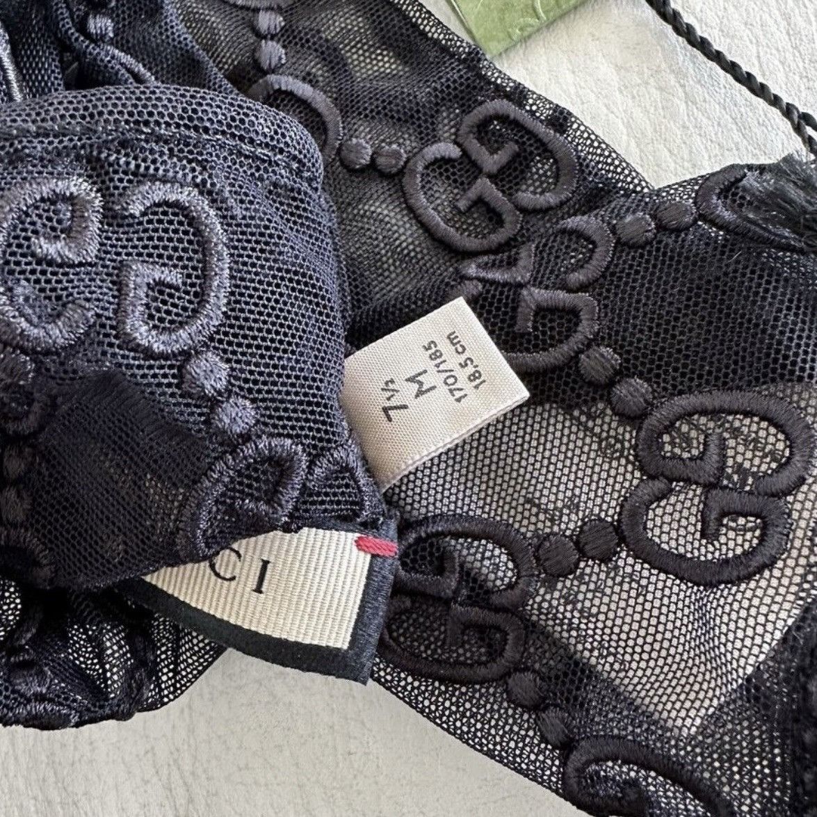 Gucci NWT GUCCI GLOVES TULLE LACE GG BLACK Sz 7.5 M Size ONE SIZE - 7 Thumbnail