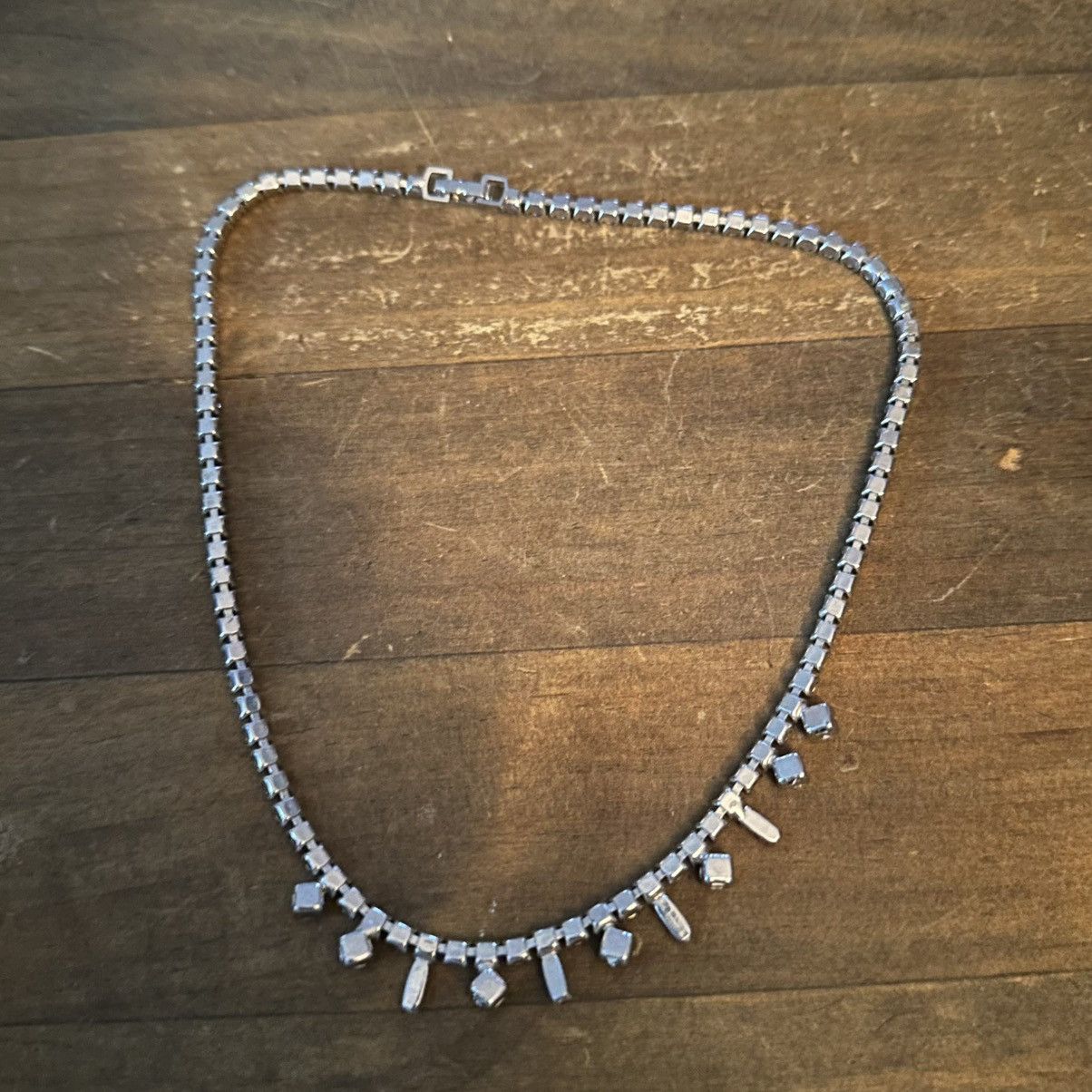 Other Vintage silver tone rhinestone tennis necklace Size ONE SIZE - 4 Thumbnail